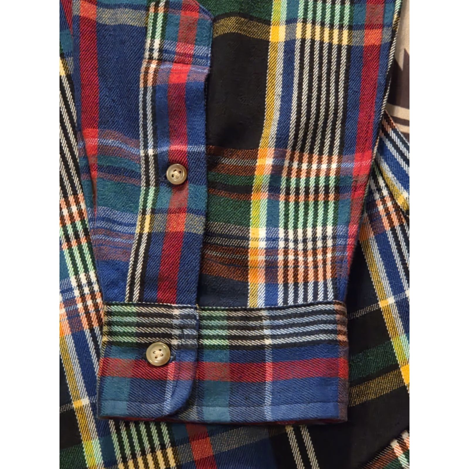 Ralph Lauren VINTAGE Ralph Lauren Long Sleeve Button-Up Flannel Blue Plaid Men's Large Shirt Size US L / EU 52-54 / 3 - 6 Thumbnail