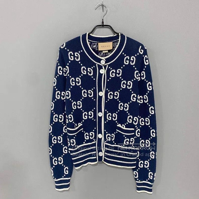 Gucci Gucci Dark blue old flower full print cardigan coat Size M / US 6-8 / IT 42-44 - 1 Thumbnail
