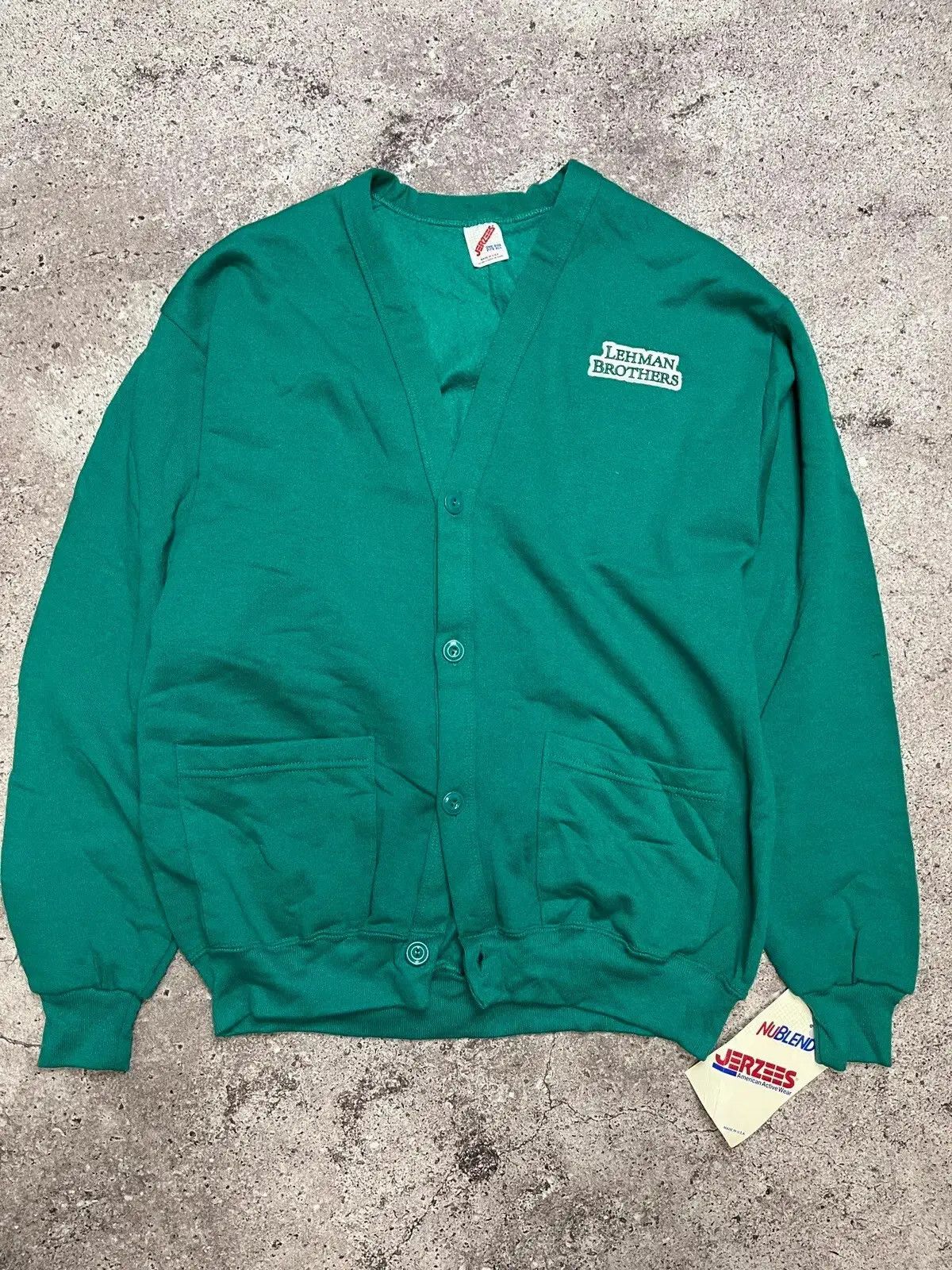 Vintage LEHMAN BROTHERS CARDIGAN VINTAGE RARE USA 90s SWEATSHIRT Size US M / EU 48-50 / 2 - 1 Thumbnail
