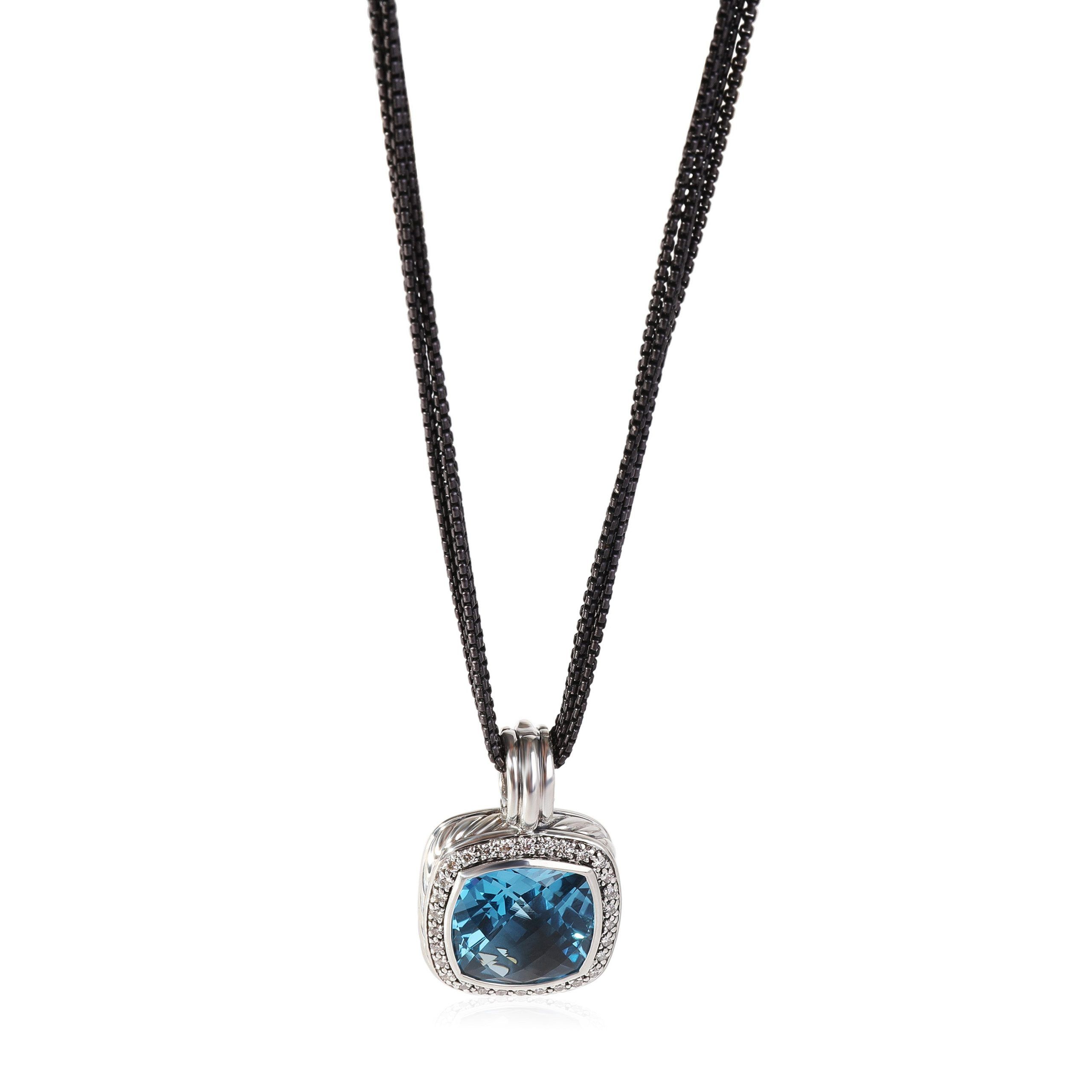 image of David Yurman Albion Topaz Diamond Pendant In Sterling Silver 0.24 Ctw, Women's