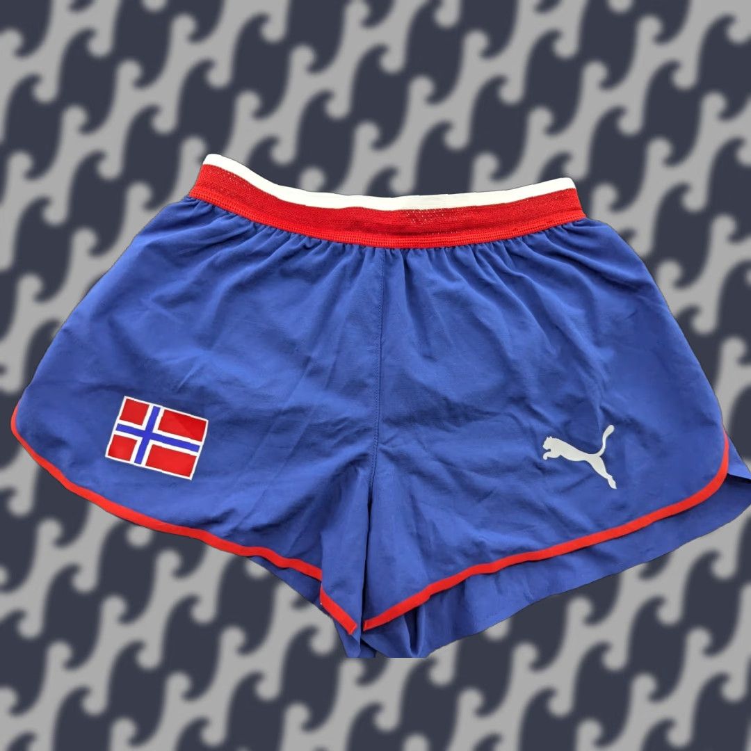 Puma Puma Norway Olympic Team 2024 Womens Shorts Small Blue Track Field Drawstrings Size 28" / US 6 / IT 42 - 1 Thumbnail