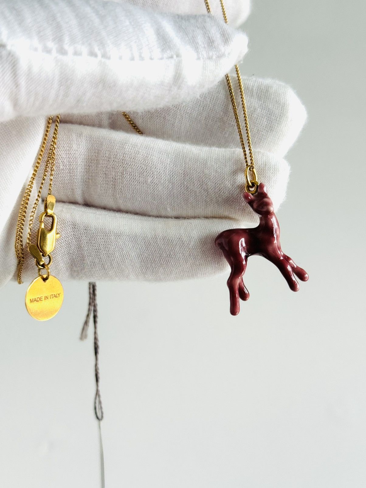 Celine Celine F/W 2015 Hind enamel deer necklace Philo era Size ONE SIZE - 8 Thumbnail