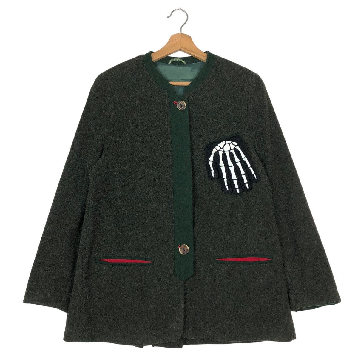Vintage 🔥Rich Green - Military Style Design Wool Jacket Size US M / EU 48-50 / 2 - 1 Thumbnail
