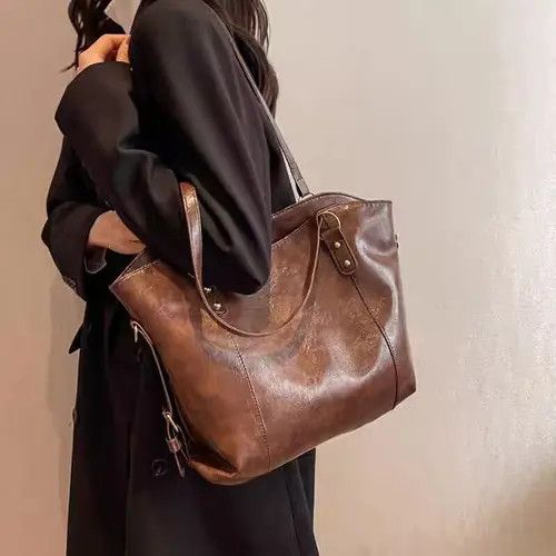 Japanese Brand × Vintage Brown large capacity shoulder bag Size ONE SIZE - 4 Thumbnail