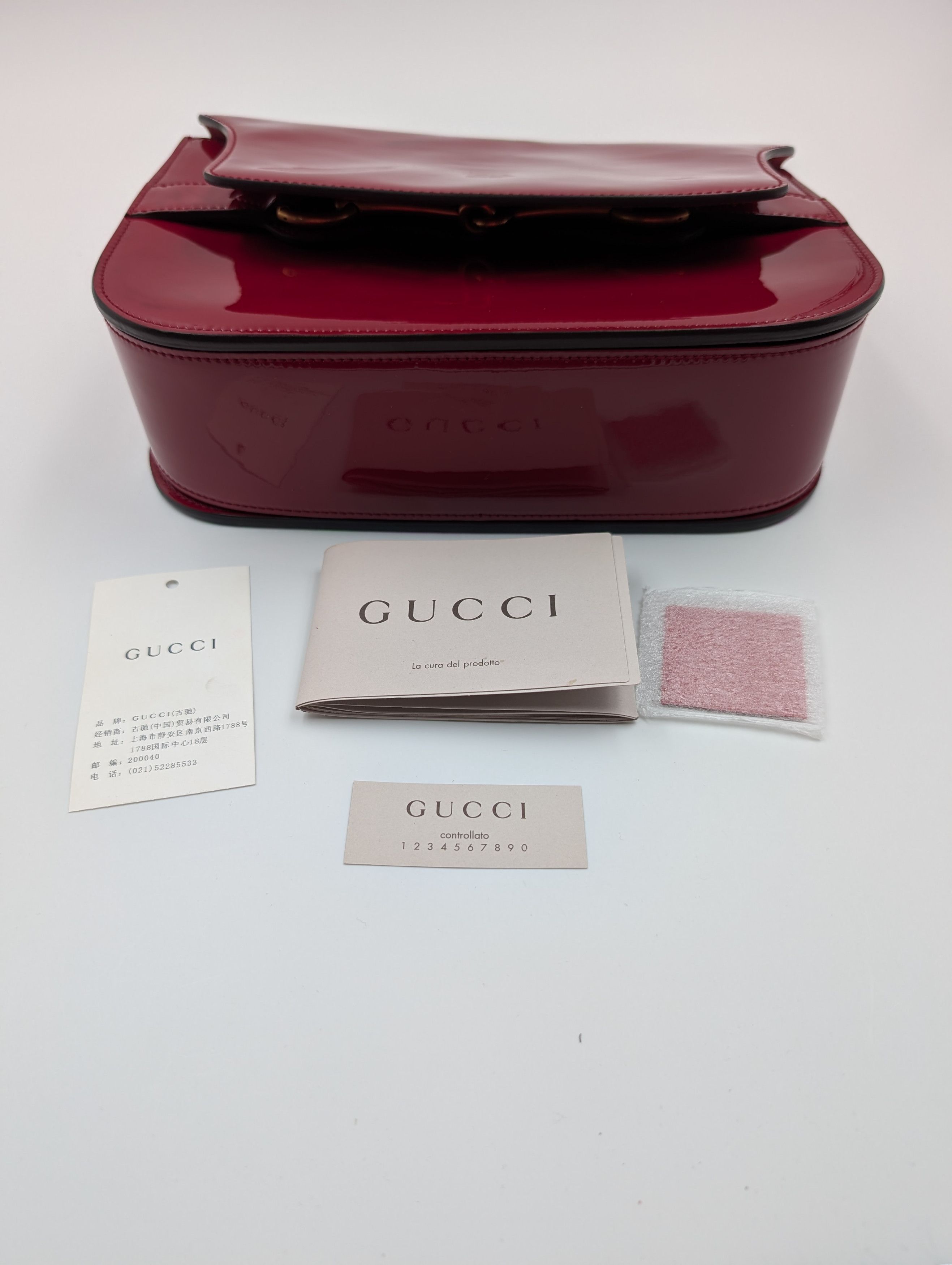 Gucci Gucci Burgundy Horsebit Patent Leather Crossbody Bag Size ONE SIZE - 11 Thumbnail