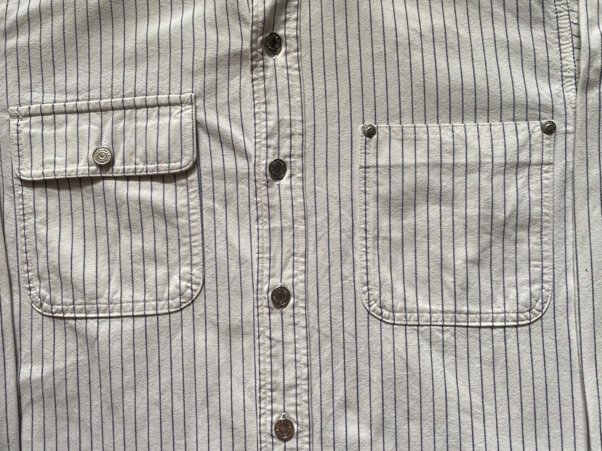 Polo Ralph Lauren Vintage 90’s Polo Ralph Lauren Dungarees Blue Stripe Shirt M Size US M / EU 48-50 / 2 - 2 Thumbnail