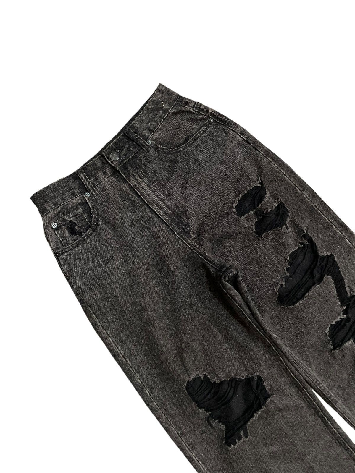 KMRii Vintage Japanese Distressed Fade Wash Wide Leg Baggy Jeans Size 26" / US 2 / IT 38 - 8 Thumbnail