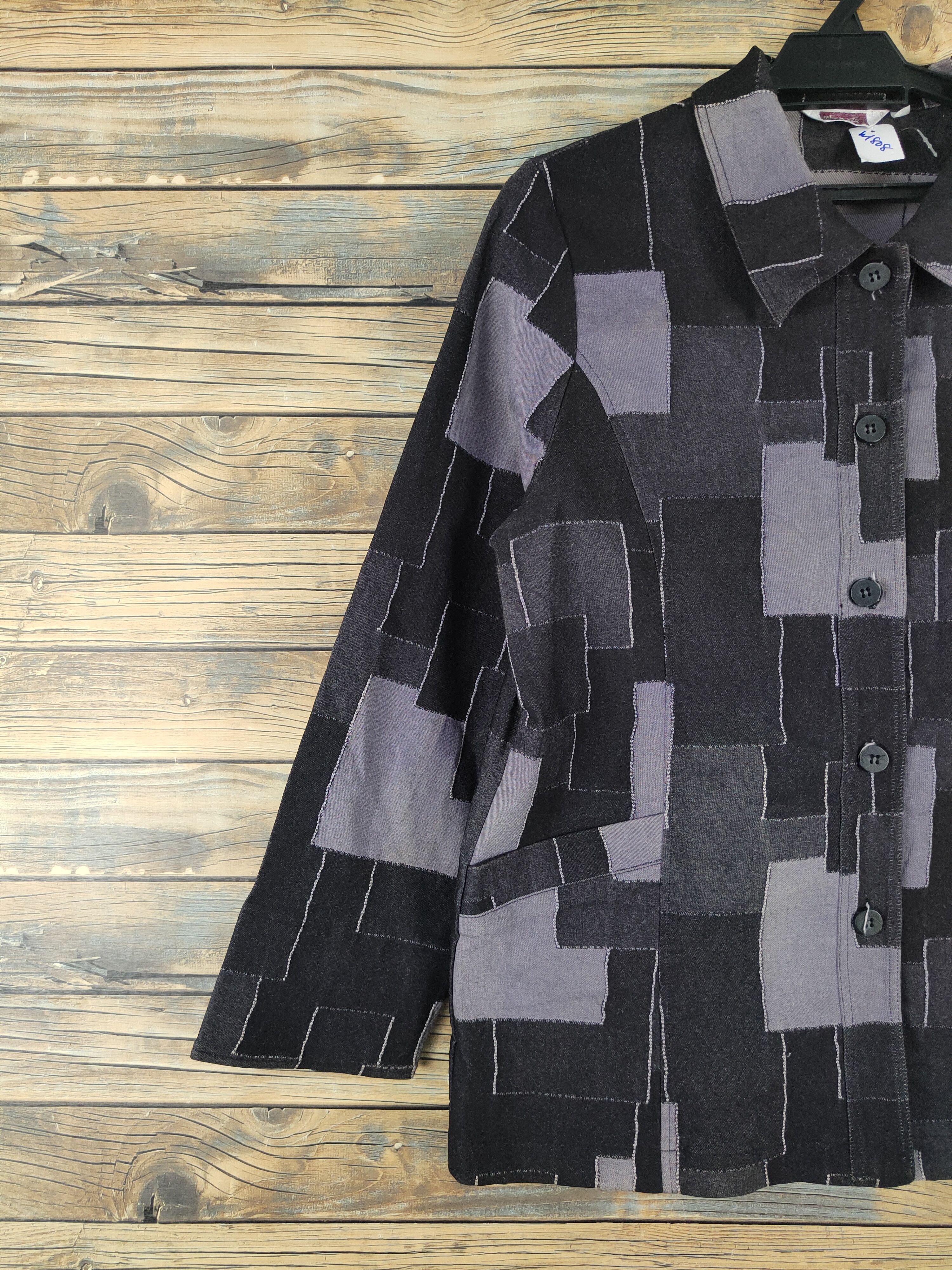 Japanese Brand Japanese Brand Black Purple Button Up Shirts #W1808 Size M / US 6-8 / IT 42-44 - 3 Thumbnail