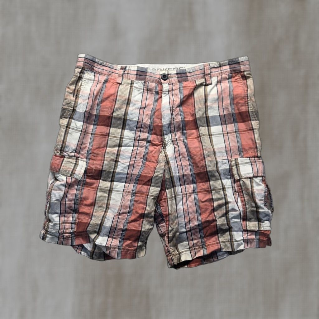 Dockers DOCKERS Relaxed Fit Orange Plaid Cotton 5 Pocket Shorts Men's Size 38 Size US 38 / EU 54 - 1 Thumbnail