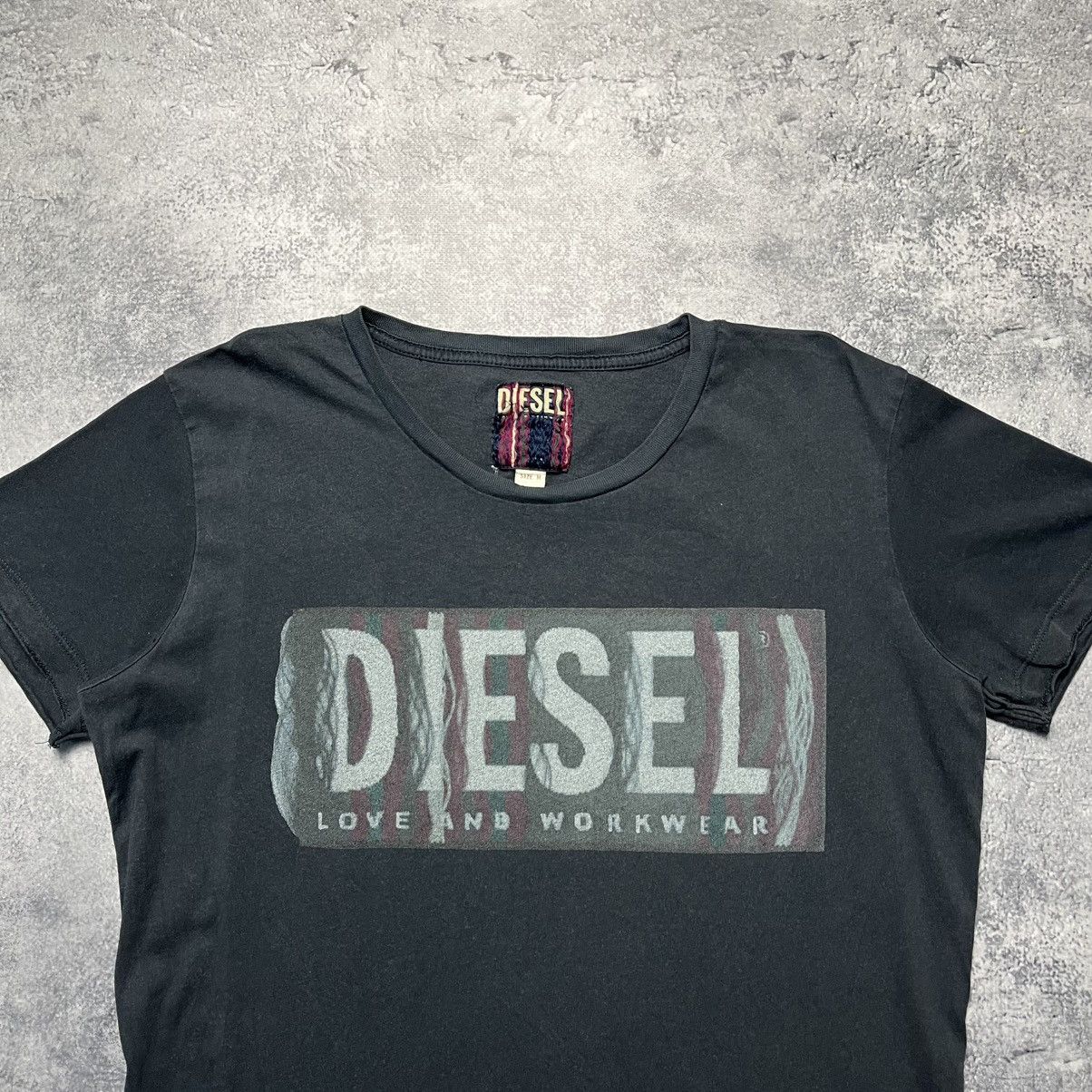 Diesel × Vintage Vintage Diesel Big Box Logo Tee Distressed Avant-Garde Y2K Size US M / EU 48-50 / 2 - 2 Thumbnail