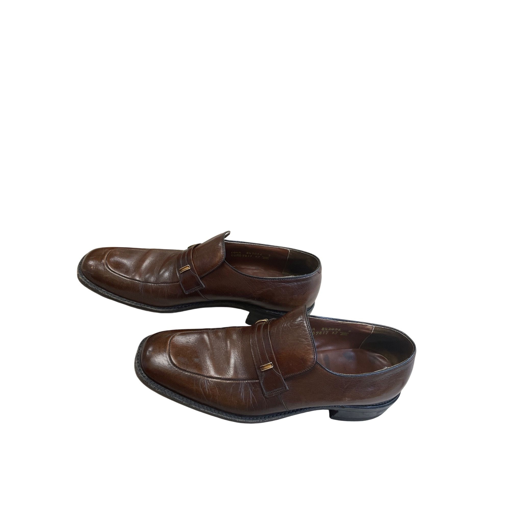 Freeman Freeman Free Flex Mens Brown Leather Slip-On Loafers Shoes S Size US 10.5 / EU 43-44 - 3 Thumbnail