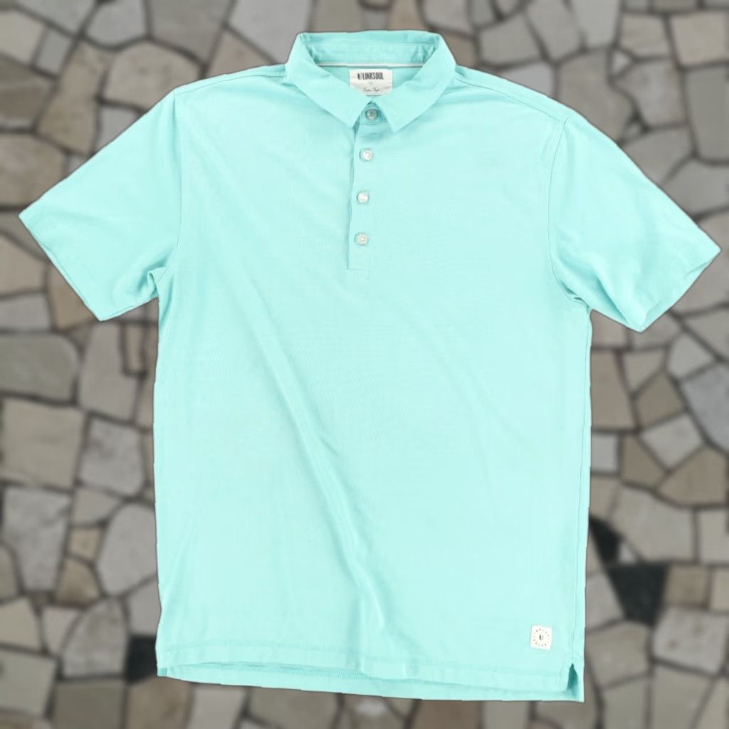 Vintage Linksoul Soft Cotton Blend Polo Shirt Green Men's M Size US M / EU 48-50 / 2 - 1 Thumbnail