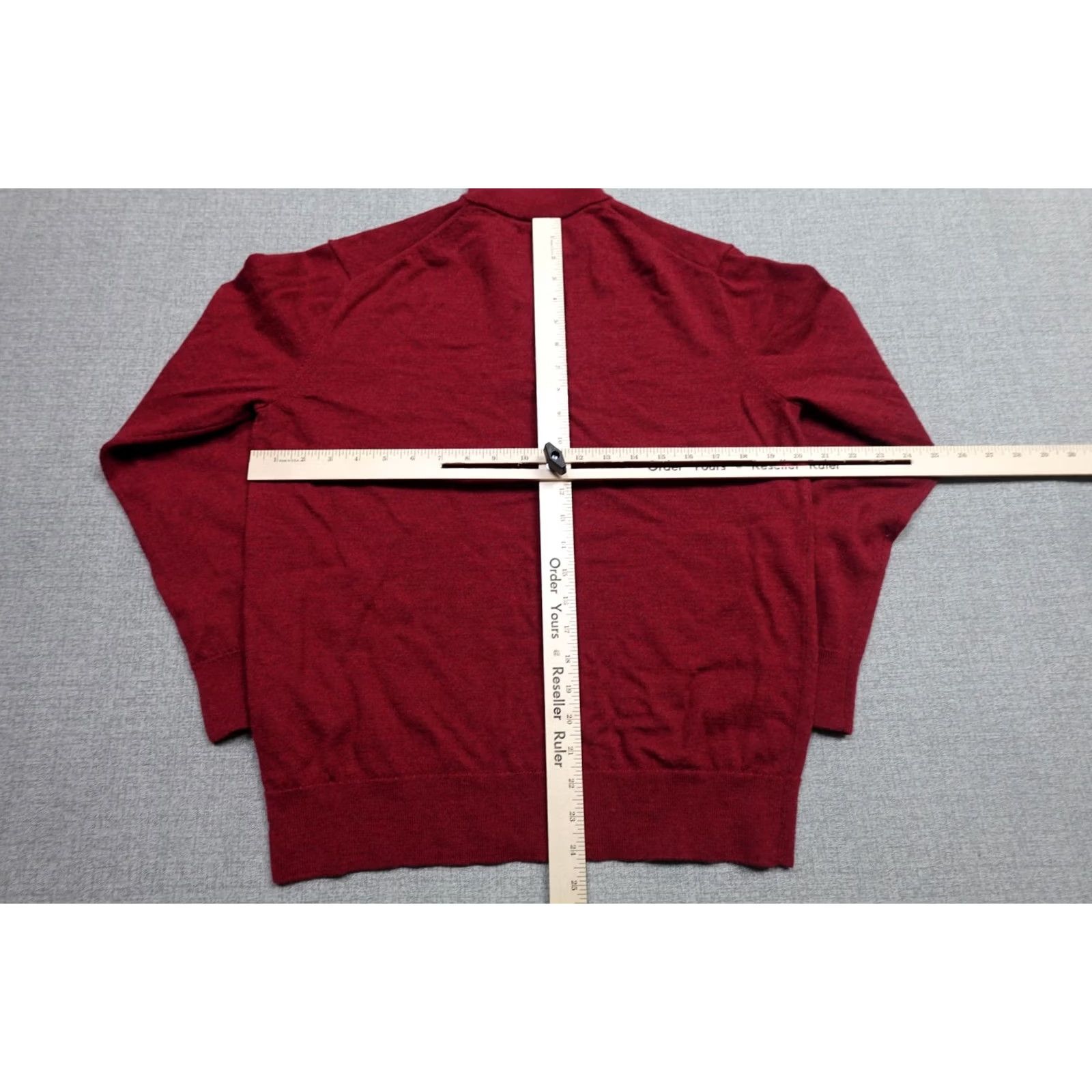 UNTUCKit UNTUCKit Sweater Mens Medium Red Merino Wool Quarter Zip Mock Neck Pullover Size US M / EU 48-50 / 2 - 5 Thumbnail