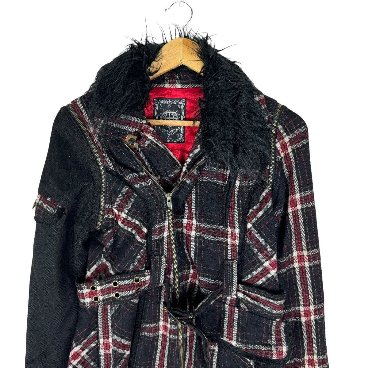 Beauty Beast ☀️ALGONQUINS FUR TARTAN DETACHABLE SLLEVE JACKET Size M / US 6-8 / IT 42-44 - 3 Thumbnail