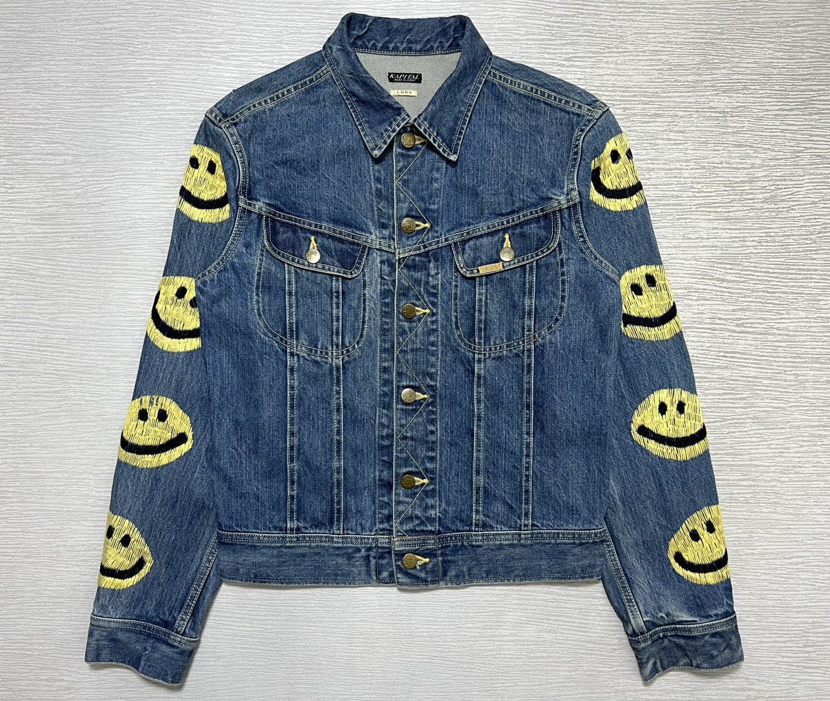 Kapital Kapital 14oz Westerner Long Washed Smiley Denim Jacket Size US XXS / EU 40 - 2 Thumbnail