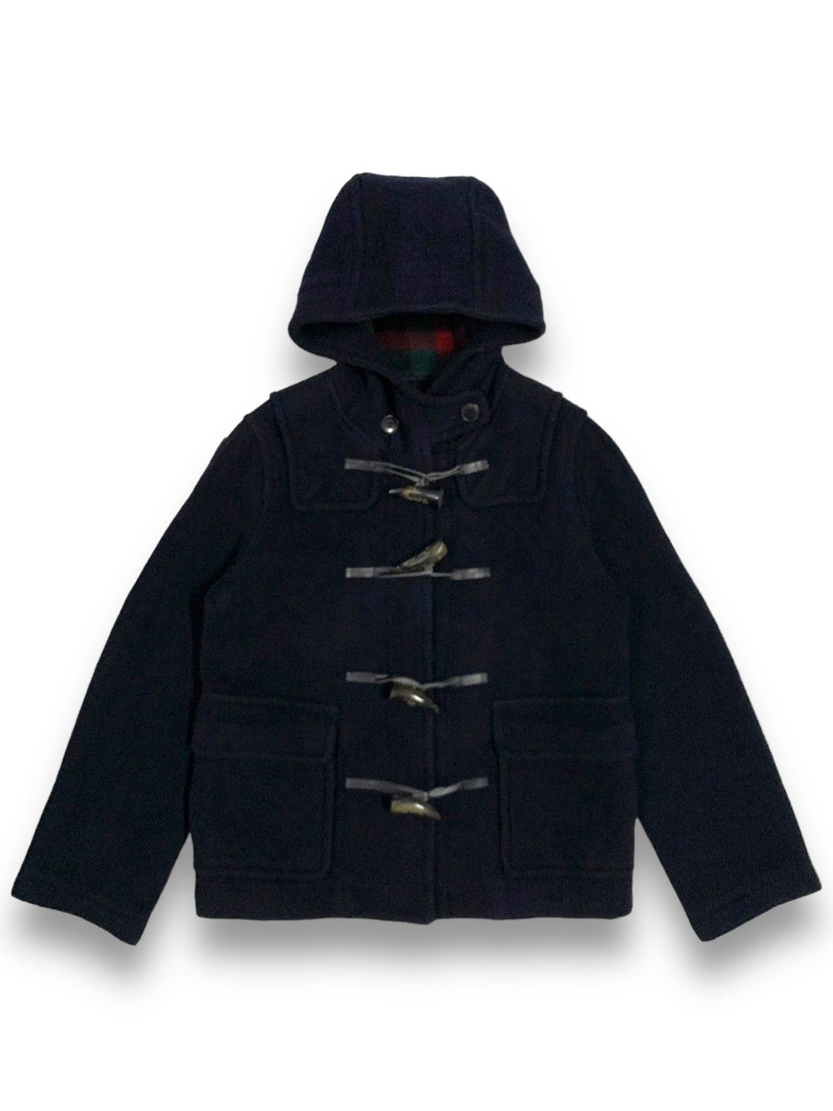 United Arrows x Tessuto Vallumbrosa Navy Wool Duffle Coat
