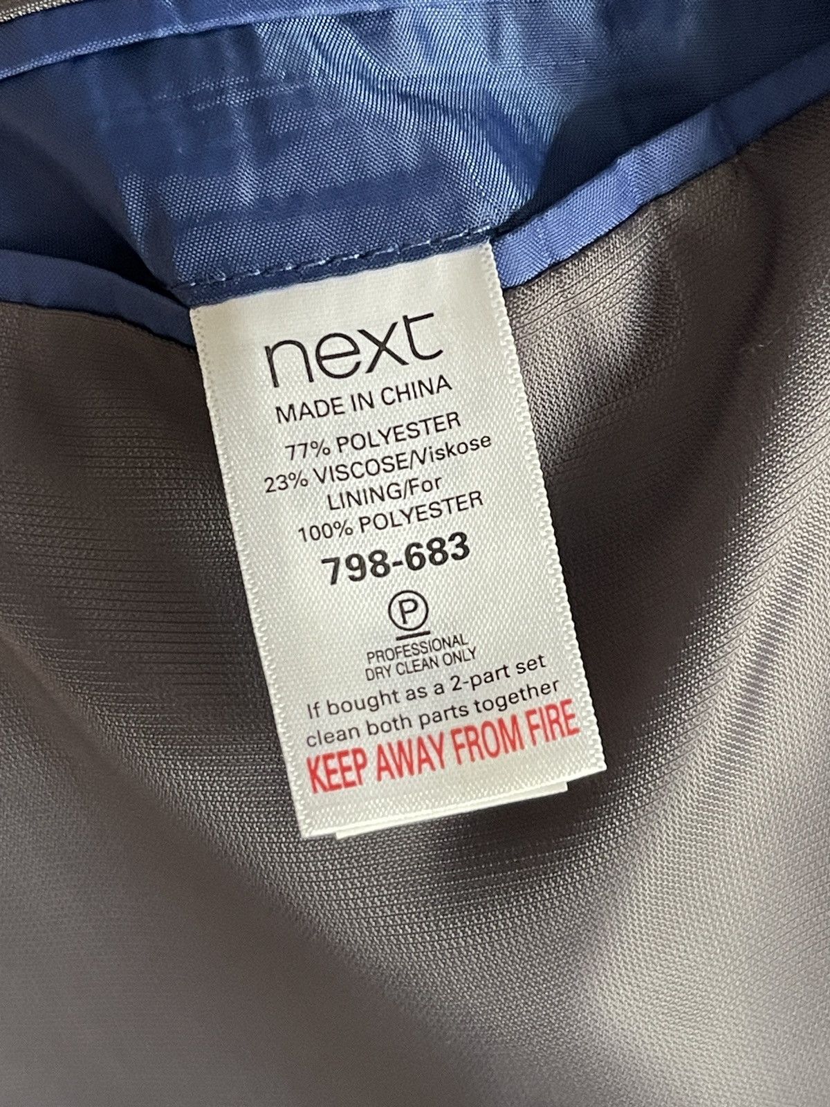 NEXT Classic suit next 44R blazer trousers vest gray dark blue Size 44R - 9 Thumbnail