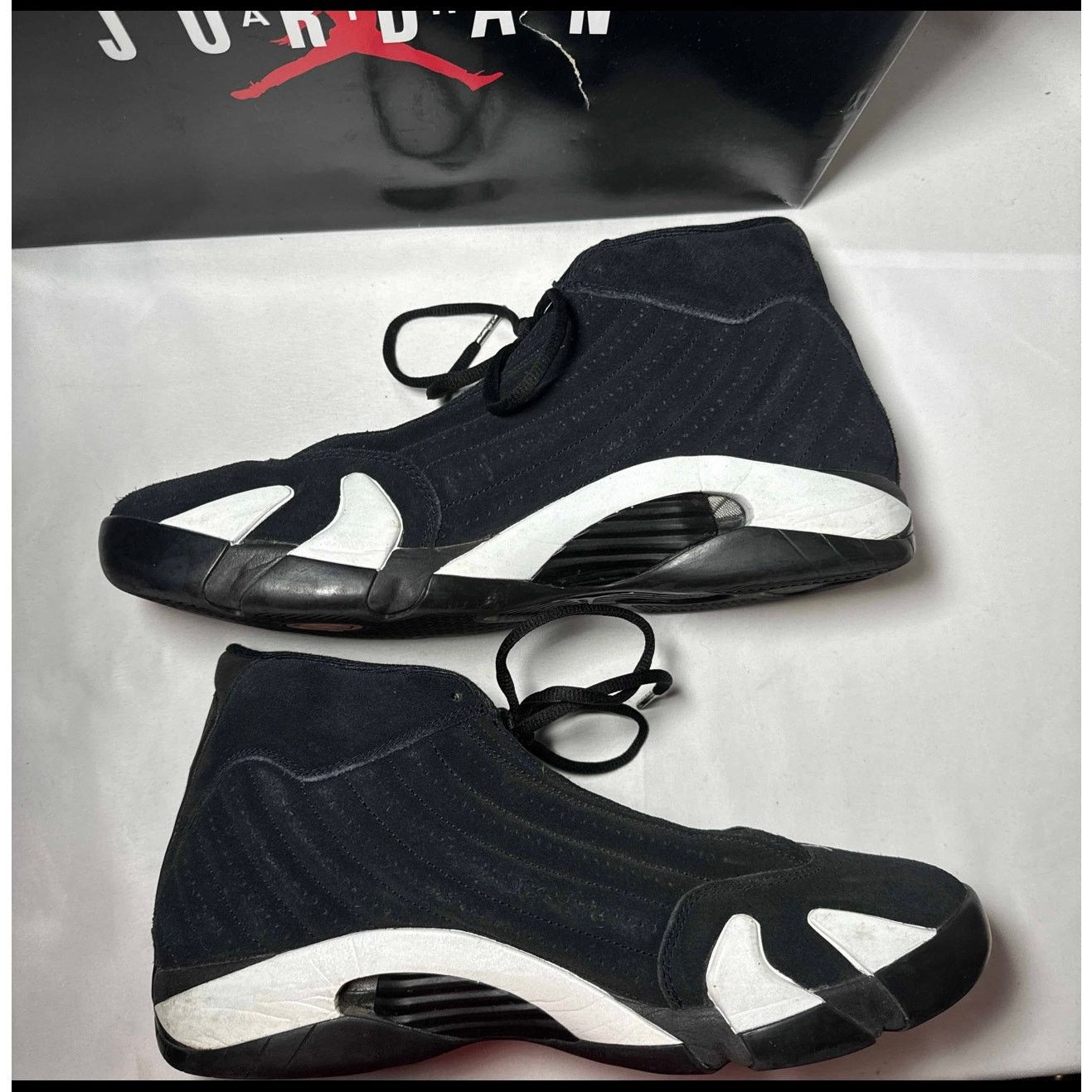 Jordan Brand × Nike Size 12 - Nike Air Jordan 14 Retro Black White Men's Shoes Size US 12 / EU 45 - 3 Thumbnail