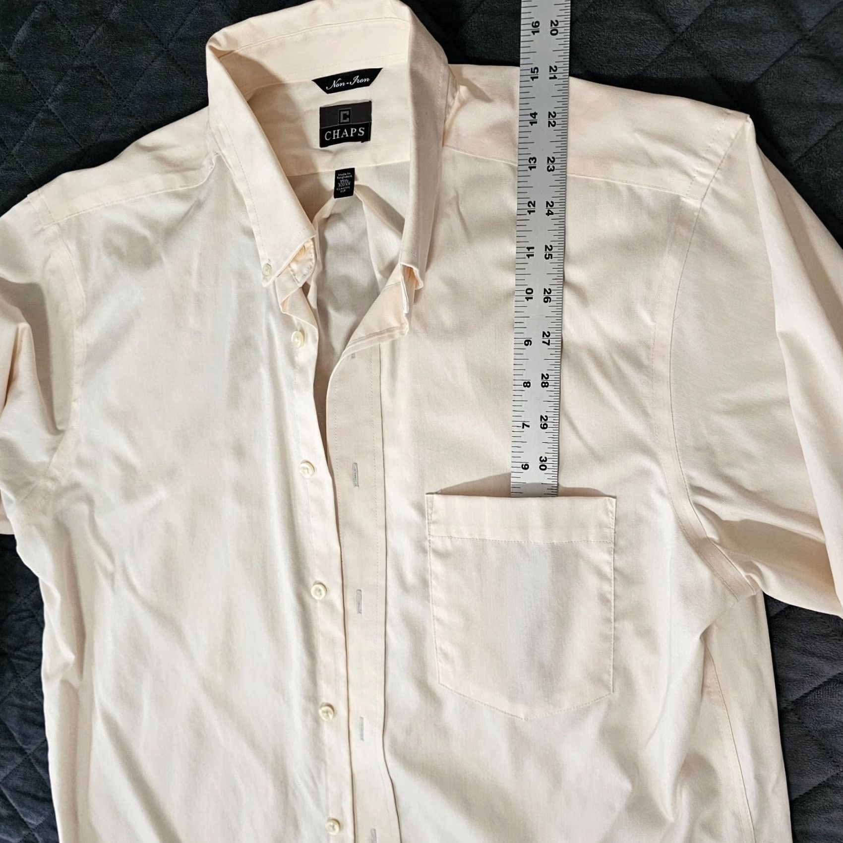 Chaps Chaps Button-Up Shirt Men 15.5 32/33 Non-Iron Yellow Casual Workwear Wrinkle Resistant Long Sleeve Button-Down Regular Fit Size US L / EU 52-54 / 3 - 3 Thumbnail