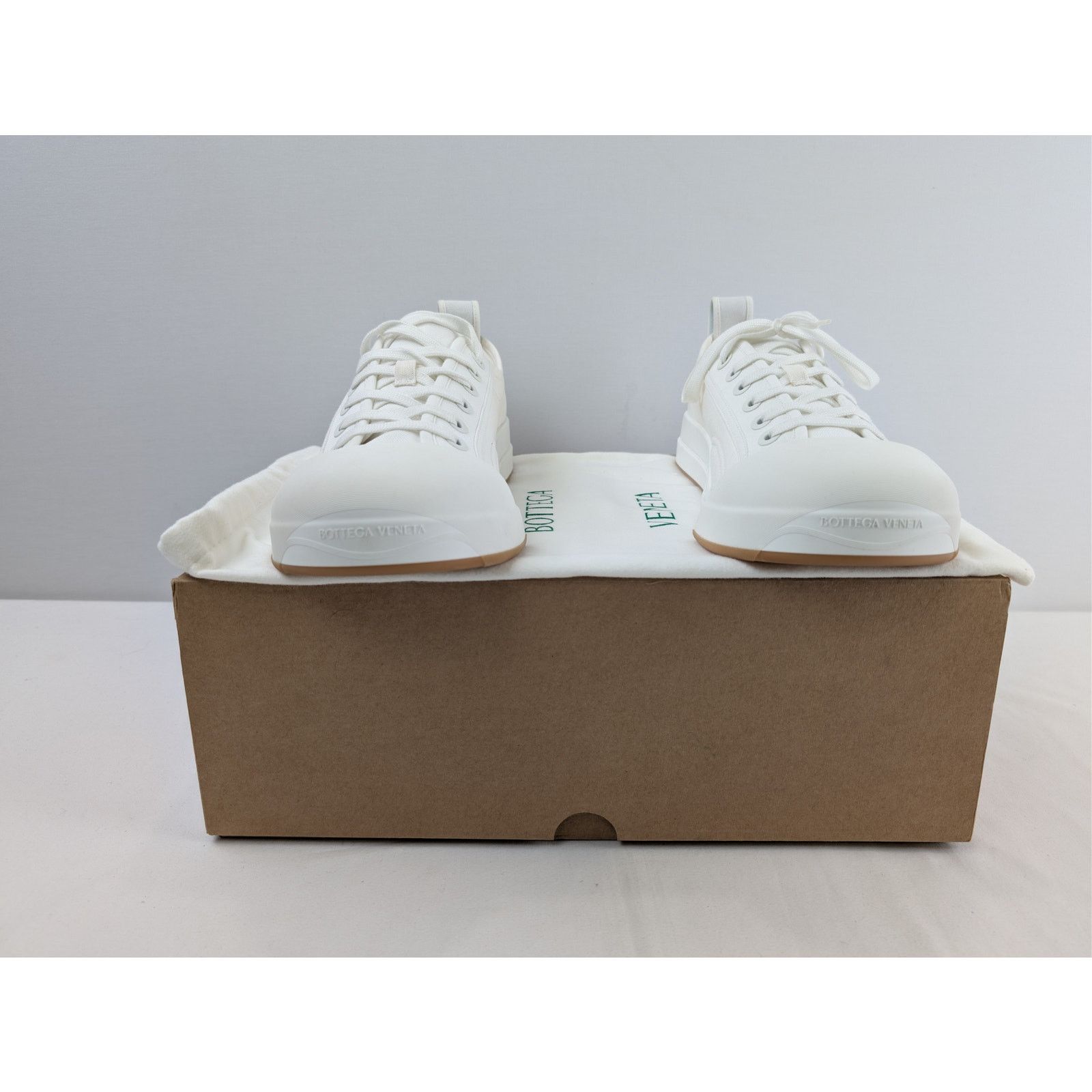 Bottega Veneta o1rshd1 Canvas Vulcan Low Top Sneakers in Optic White Size US 13 / EU 46 - 17 Thumbnail