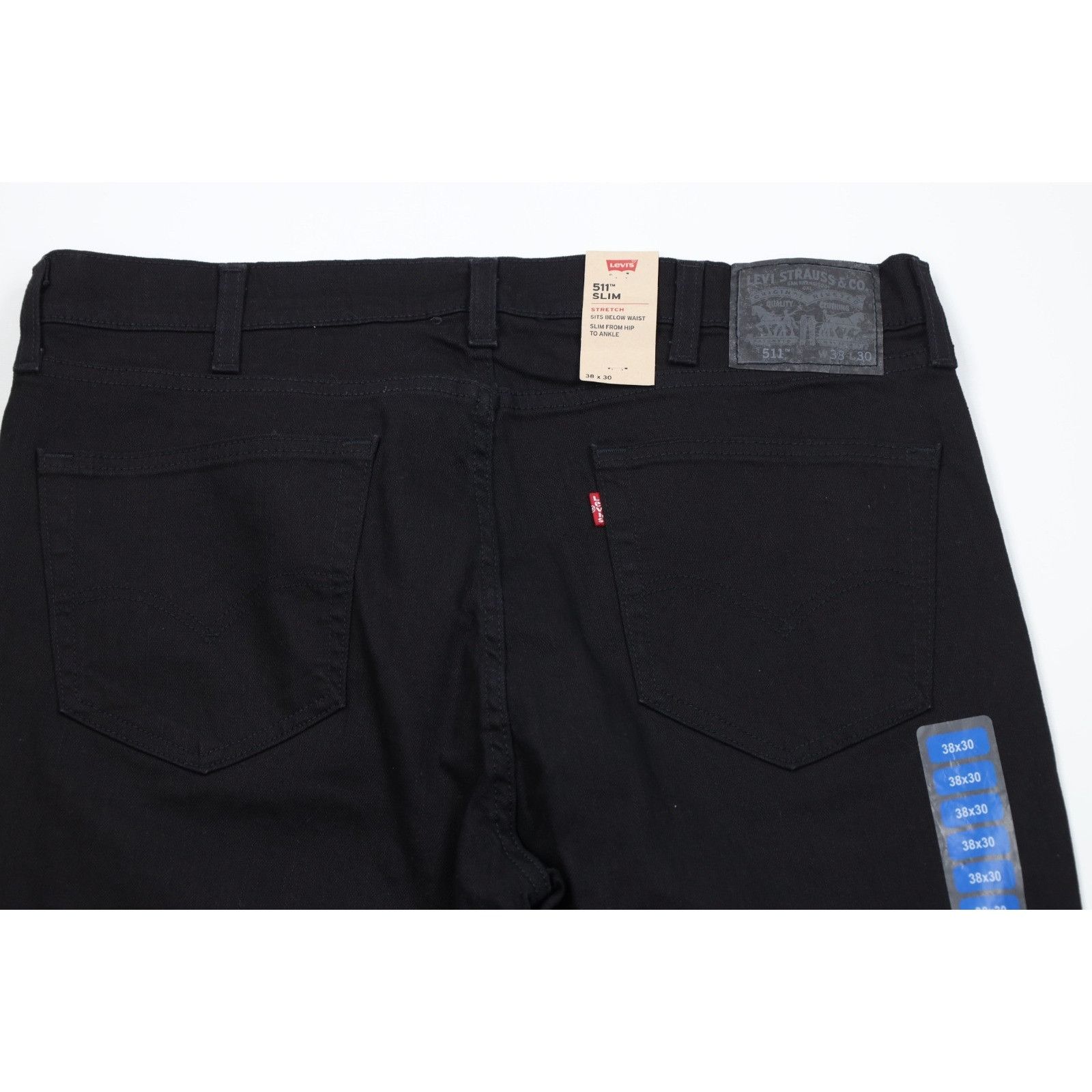 Levi's New Levis 511 Stretch Slim Fit Denim Jeans Black Size US 38 / EU 54 - 10 Thumbnail