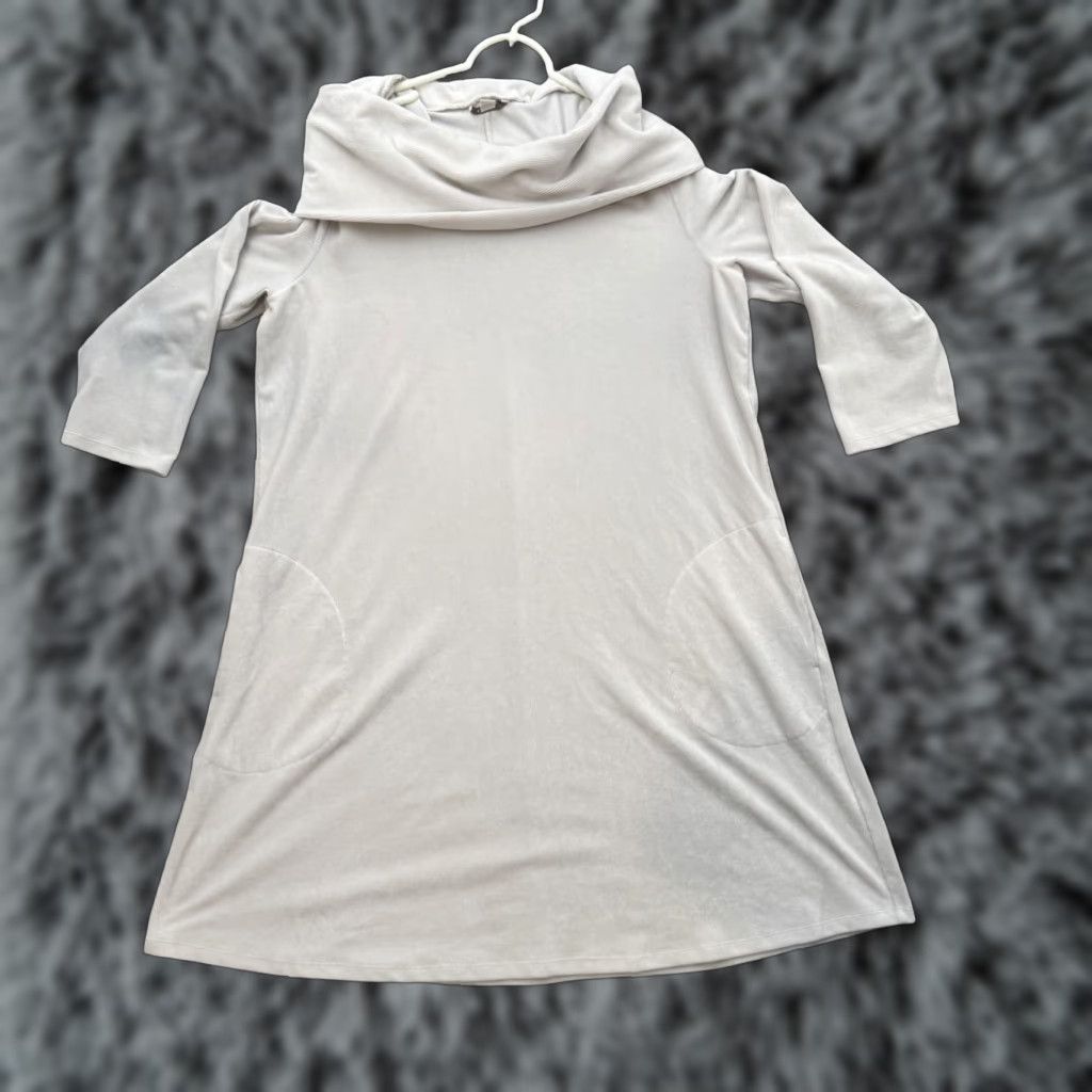 Vintage EST 1946 Dress Womens XL Cowl Neck 3/4 Sleeve Pockets Soft Pullover Size XL / US 12-14 / IT 48-50 - 1 Thumbnail