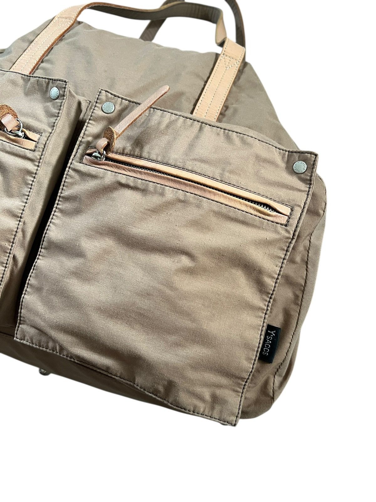 Yohji Yamamoto 2000s Y’SACCS Leather-Trim Boston Bag Size ONE SIZE - 8 Thumbnail