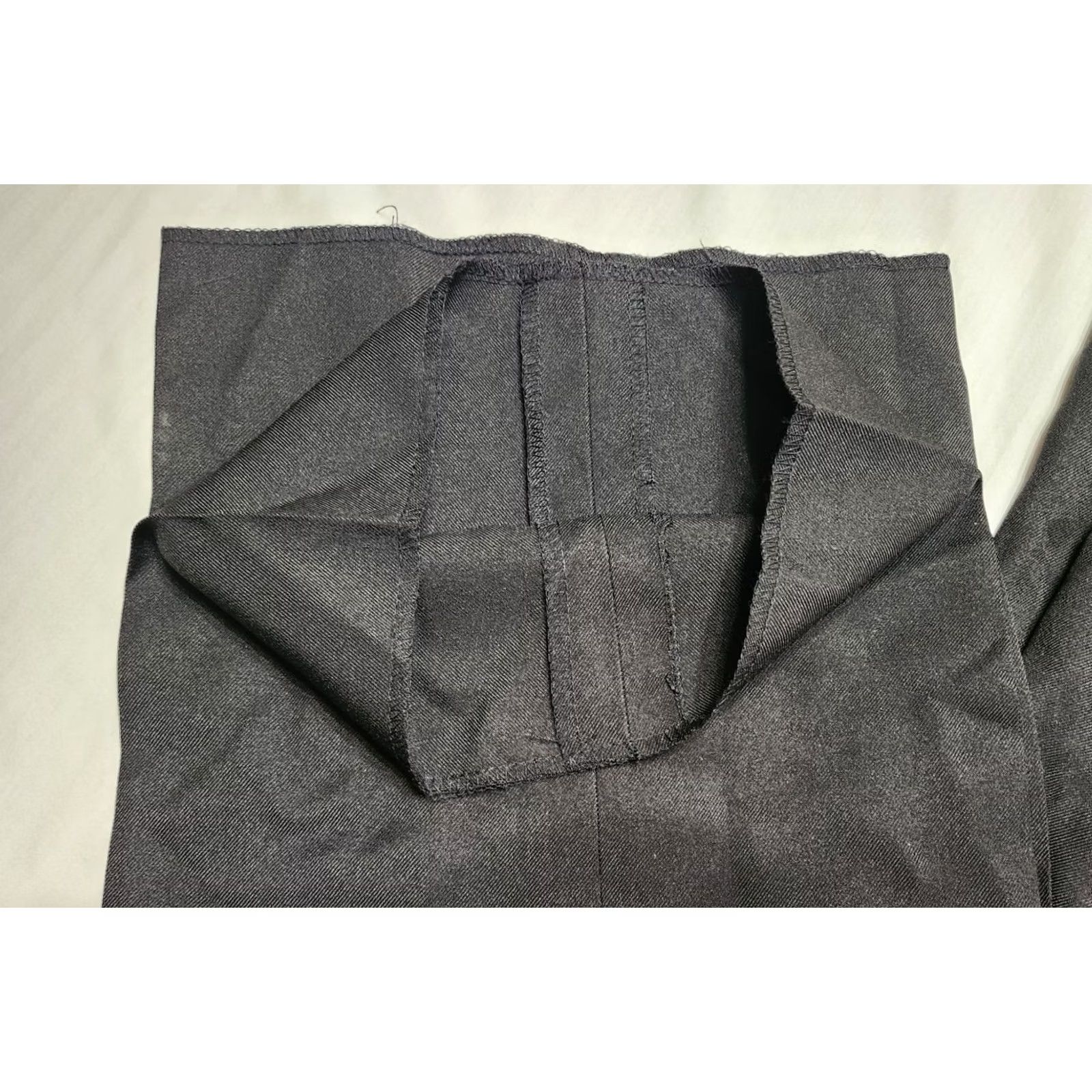 Vintage HPI American Airlines Pants Men's 40W Black Unhemmed Polyester Suit Trousers Size 40 Regular Mens Size 40R - 2 Thumbnail