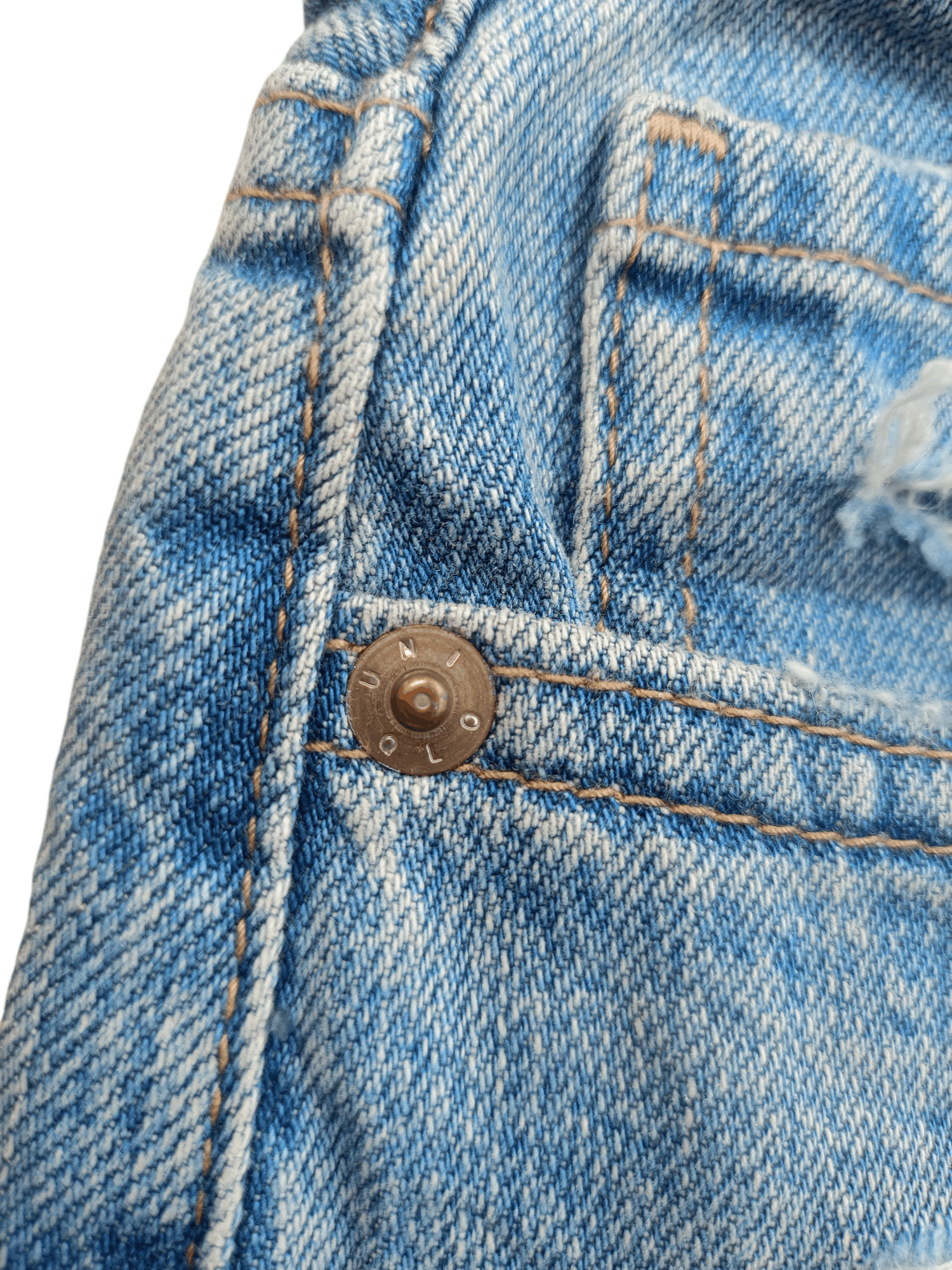 Kaihara Denim × Uniqlo × Vintage UNIQLO Cropped Distressed Relaxed Tapered Streetwear Denim Size 22" - 12 Thumbnail