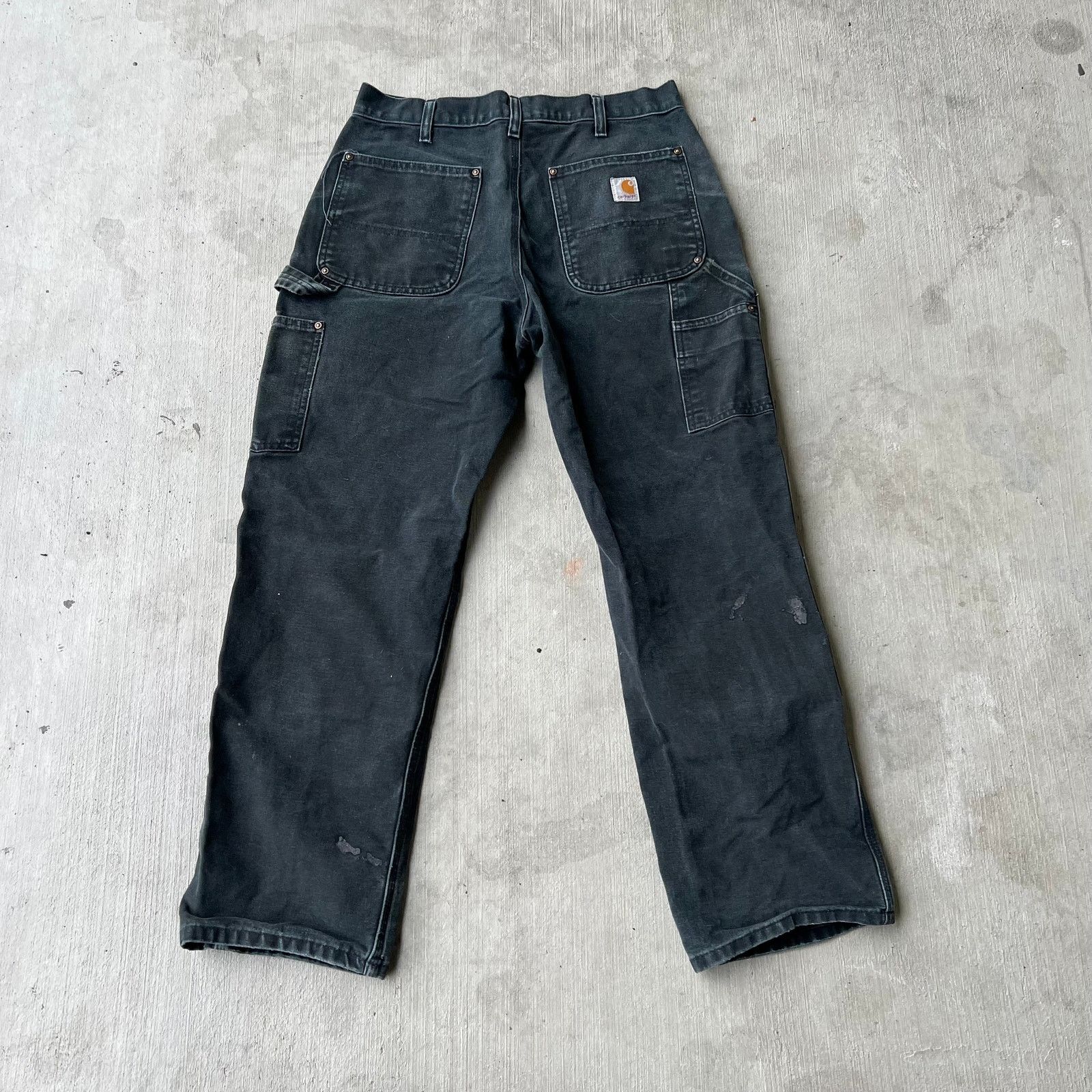Carhartt × Vintage Carhartt faded black double knee work wear carpenter pants Size US 31 - 4 Thumbnail