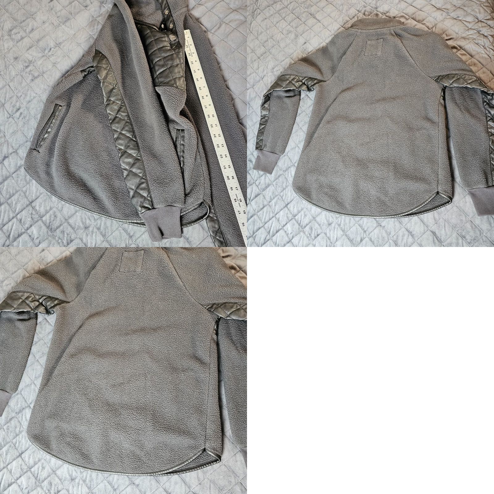 Abercrombie & Fitch Abercrombie & Fitch Quilted Fleece Sweater Womens XS Snap Pullover Gray Black Size XS / US 0-2 / IT 36-38 - 8 Thumbnail