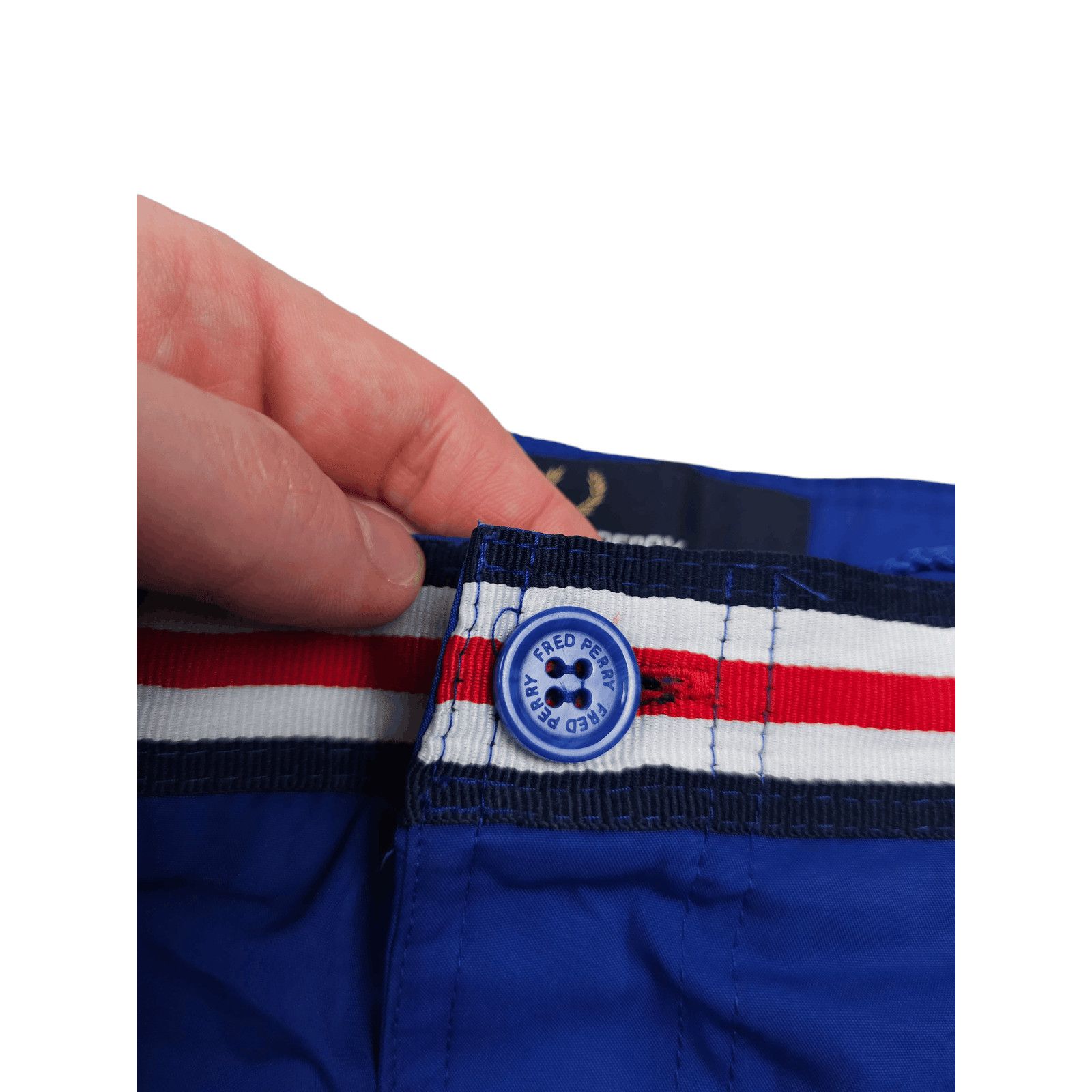 Fred Perry × Vintage 💎 Size S Shorts Logo Blue Trunks Swimwear Y2K 00s Nike Size US 30 / EU 46 - 6 Thumbnail