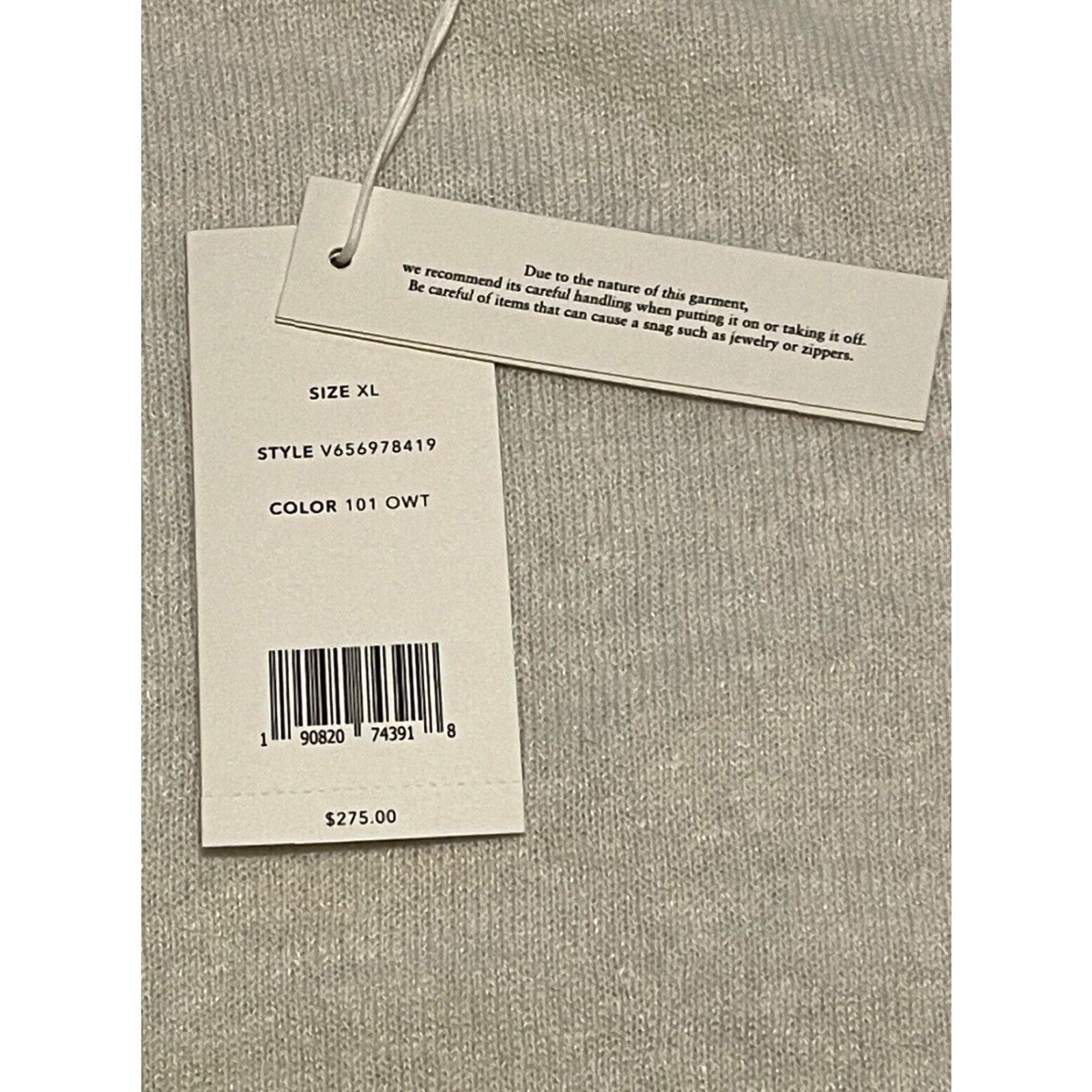 Vince Vince Knit Top Blouse Women XL Cream Cashmere Linen Blend Short Sleeve New With Tags Size XL / US 12-14 / IT 48-50 - 2 Thumbnail