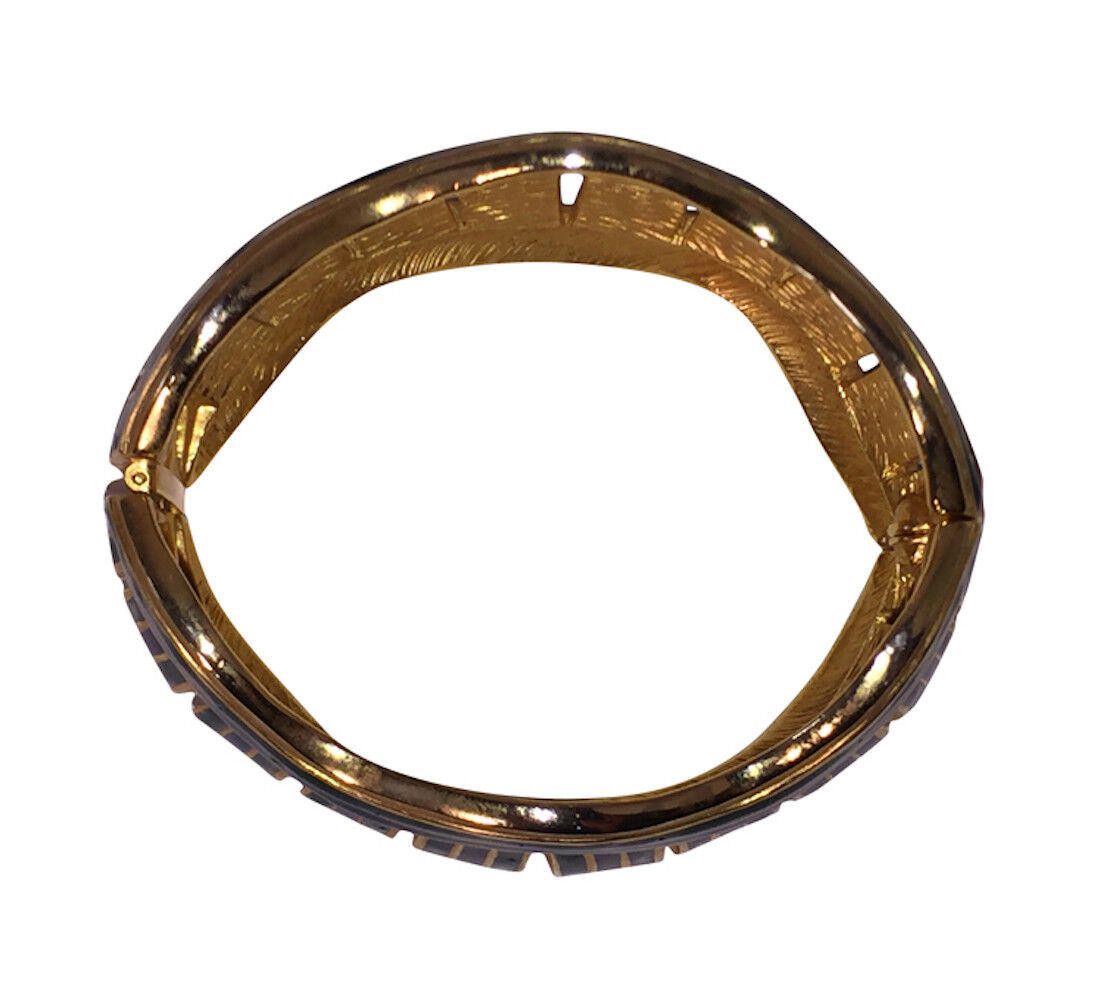 Pierre Cardin Pierre Cardin Runway Blue Green Enamel Clamper Bracelet Size ONE SIZE - 3 Thumbnail