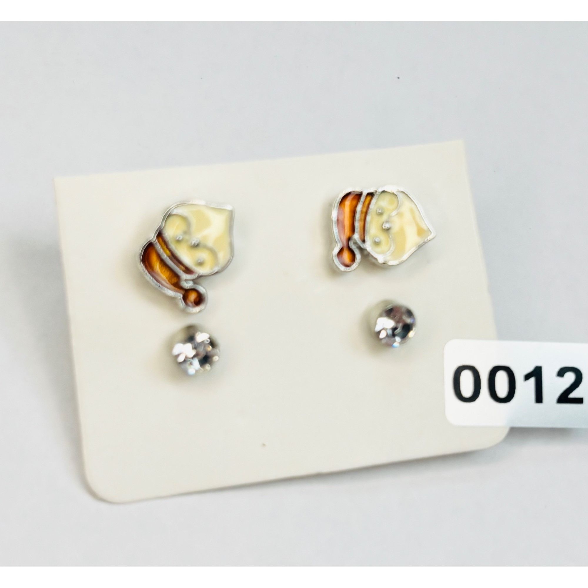 Other Santa Hat & Crystal Rhinestone Stud Earrings Size ONE SIZE - 3 Thumbnail