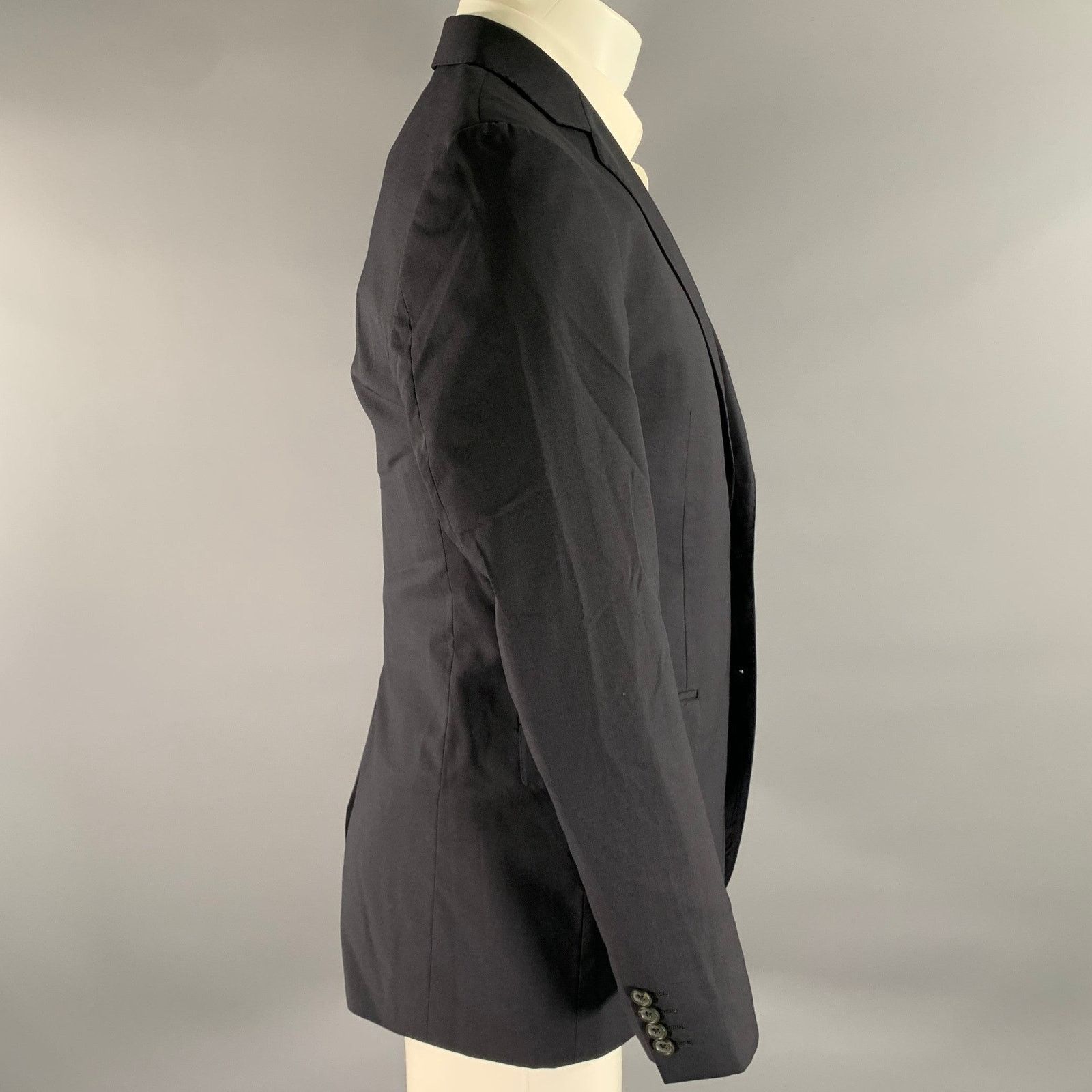 Lanvin LANVIN Size 38 Navy Wool Notch Lapel Sport Coat Size 38R - 3 Thumbnail
