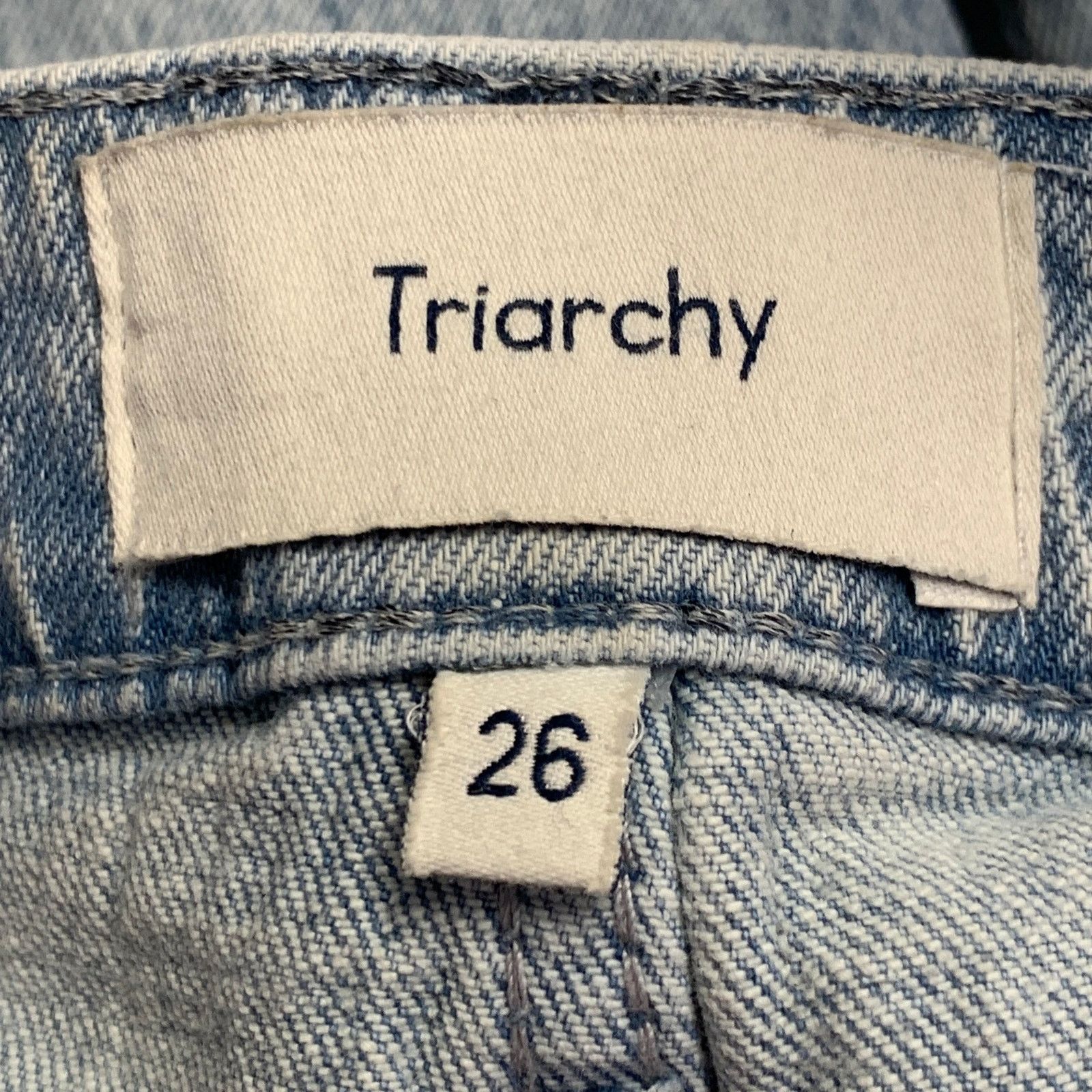 Other TRIARCHY Size 26 Blue Cotton Blend Washed Zip Fly Jeans Size 26" / US 2 / IT 38 - 9 Thumbnail