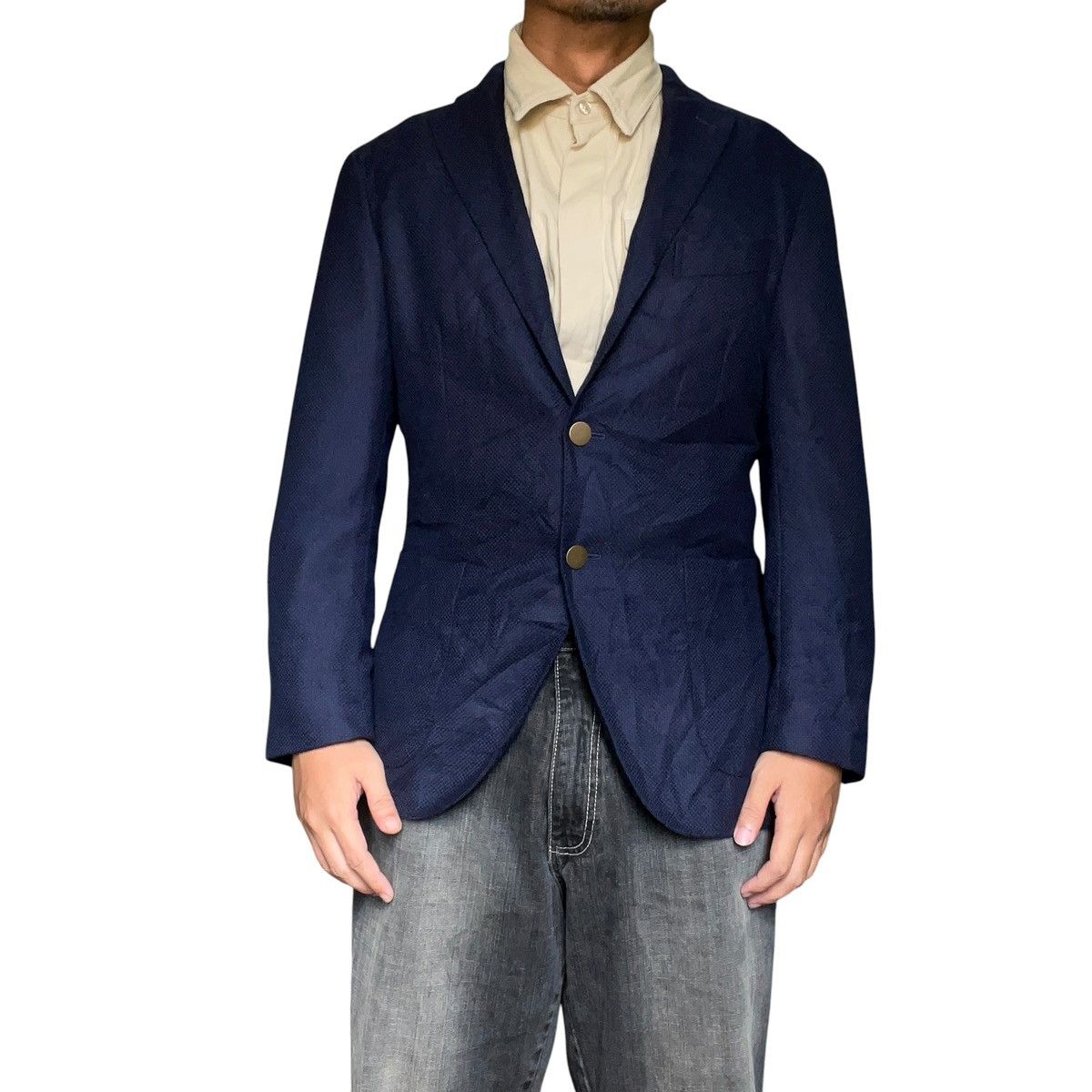 Boglioli 🇮🇹 Boglioli Milano Italy Blazer Virgin Wool Navy Blue Size US S / EU 44-46 / 1 - 1 Thumbnail