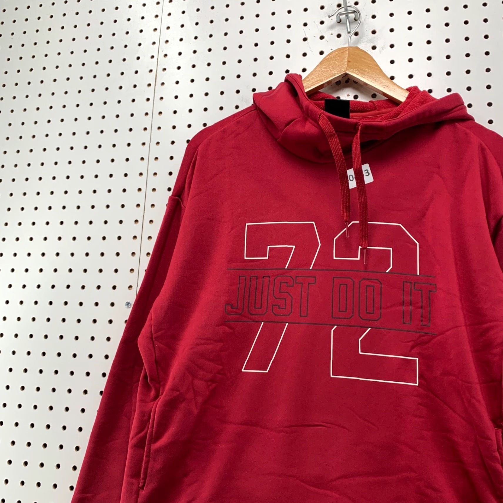 Nike Nike Hoodie Mens Small Red JUST DO IT 72 Spell Out Hooded 22x24 Sweatshirt Size US S / EU 44-46 / 1 - 6 Thumbnail