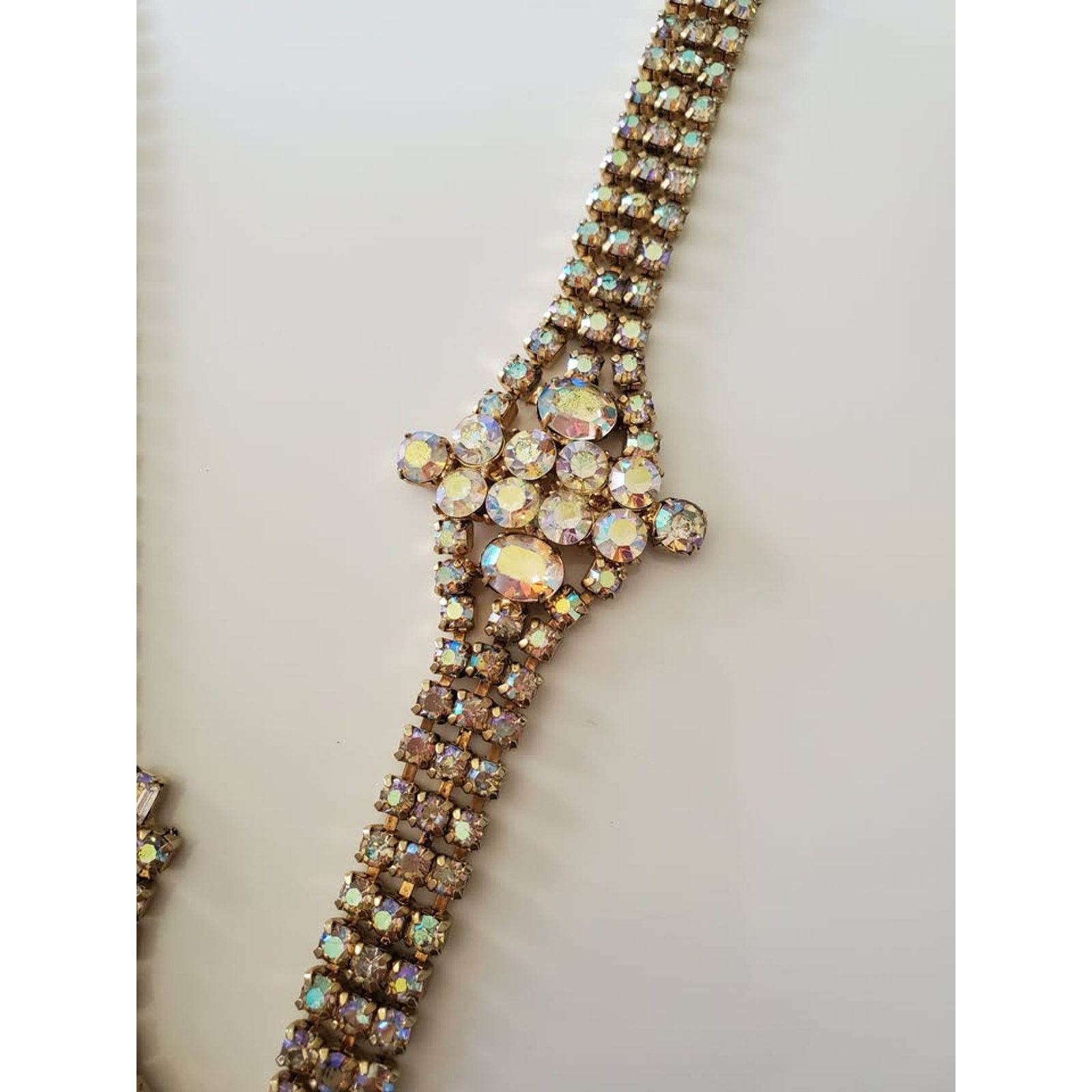 Other Stunning Vintage AB Rhinestone Bib Choker with Bracelet Size ONE SIZE - 5 Thumbnail