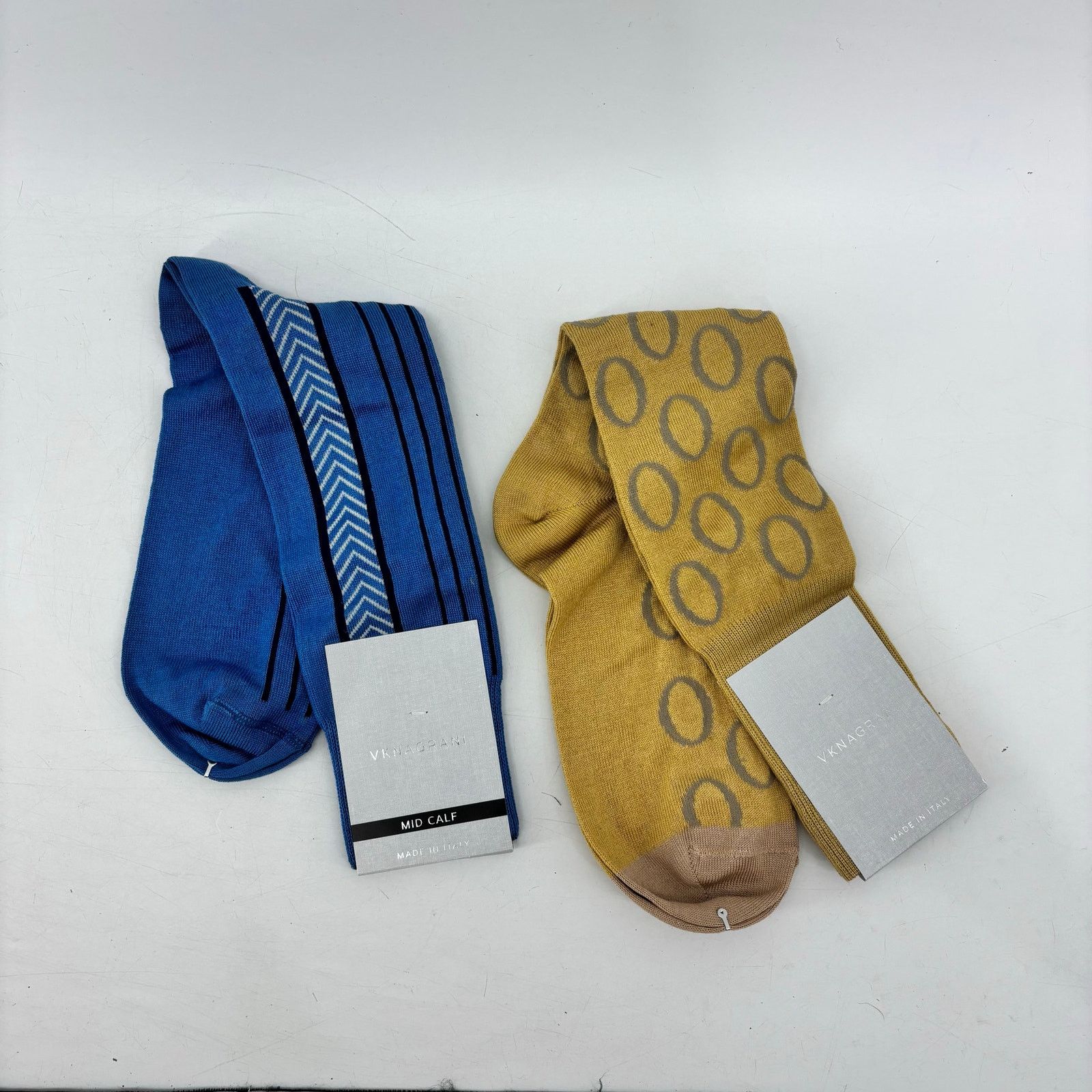 Other Vknagrani Men's Dress Socks Yellow Circles Blue Arrows OS Size ONE SIZE - 3 Thumbnail