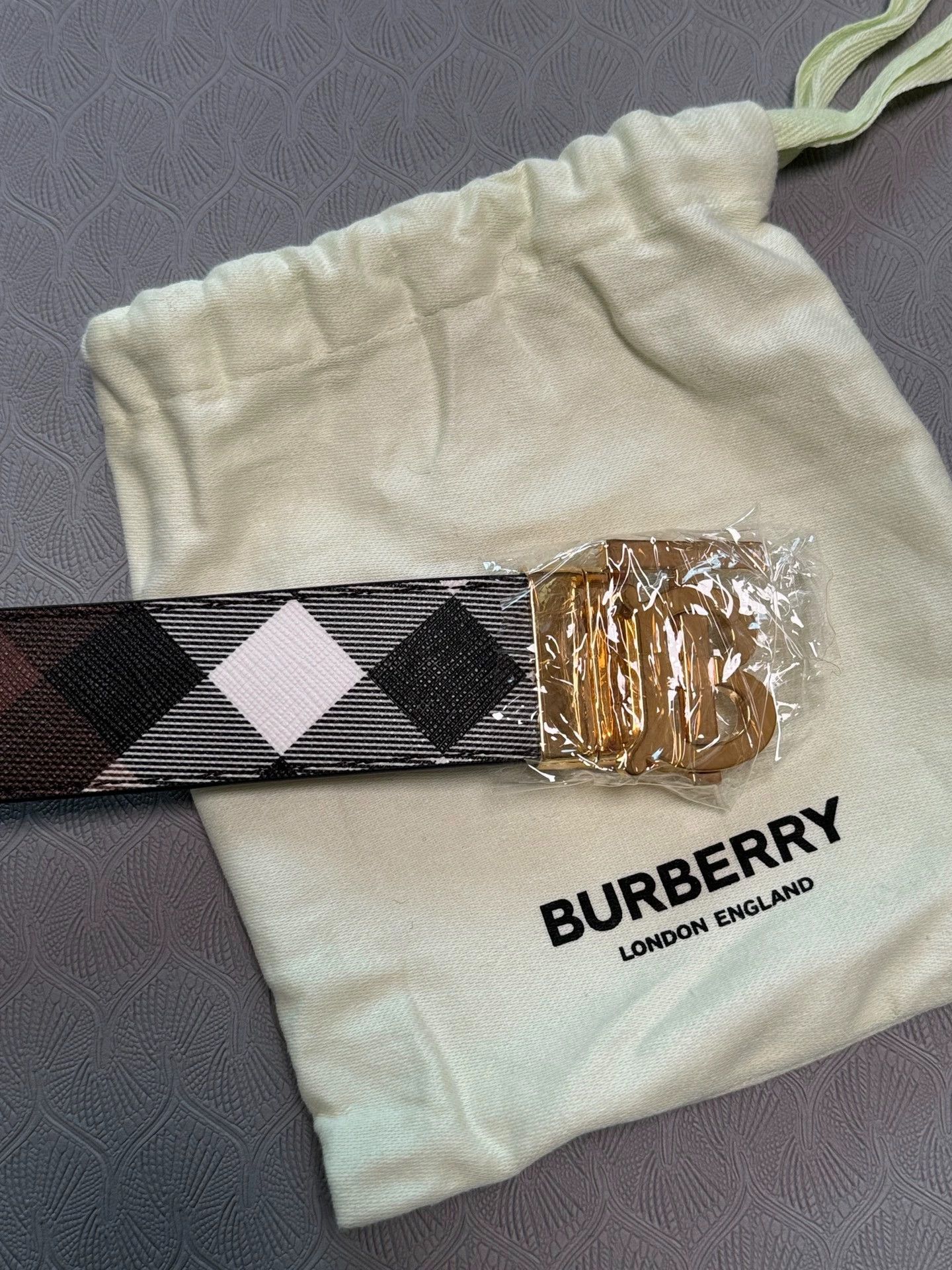 Burberry Burberry Men's Brown Check Monogram Buckle Belt Size ONE SIZE - 7 Thumbnail