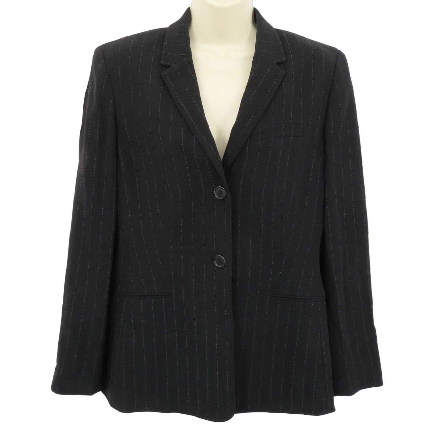 Ann Taylor Ann Taylor Women 10 Blazer Jacket Pinstripe Black White 2 Button Suit Jacket Blazer Womens Modern Style Classic Business Suit Jacket Size L / US 10 / IT 46 - 7 Thumbnail