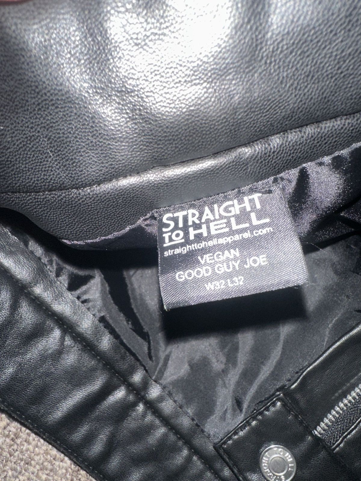Straight To Hell Straight To Hell Black Faux Leather Pants Size US 32 / EU 48 - 5 Thumbnail