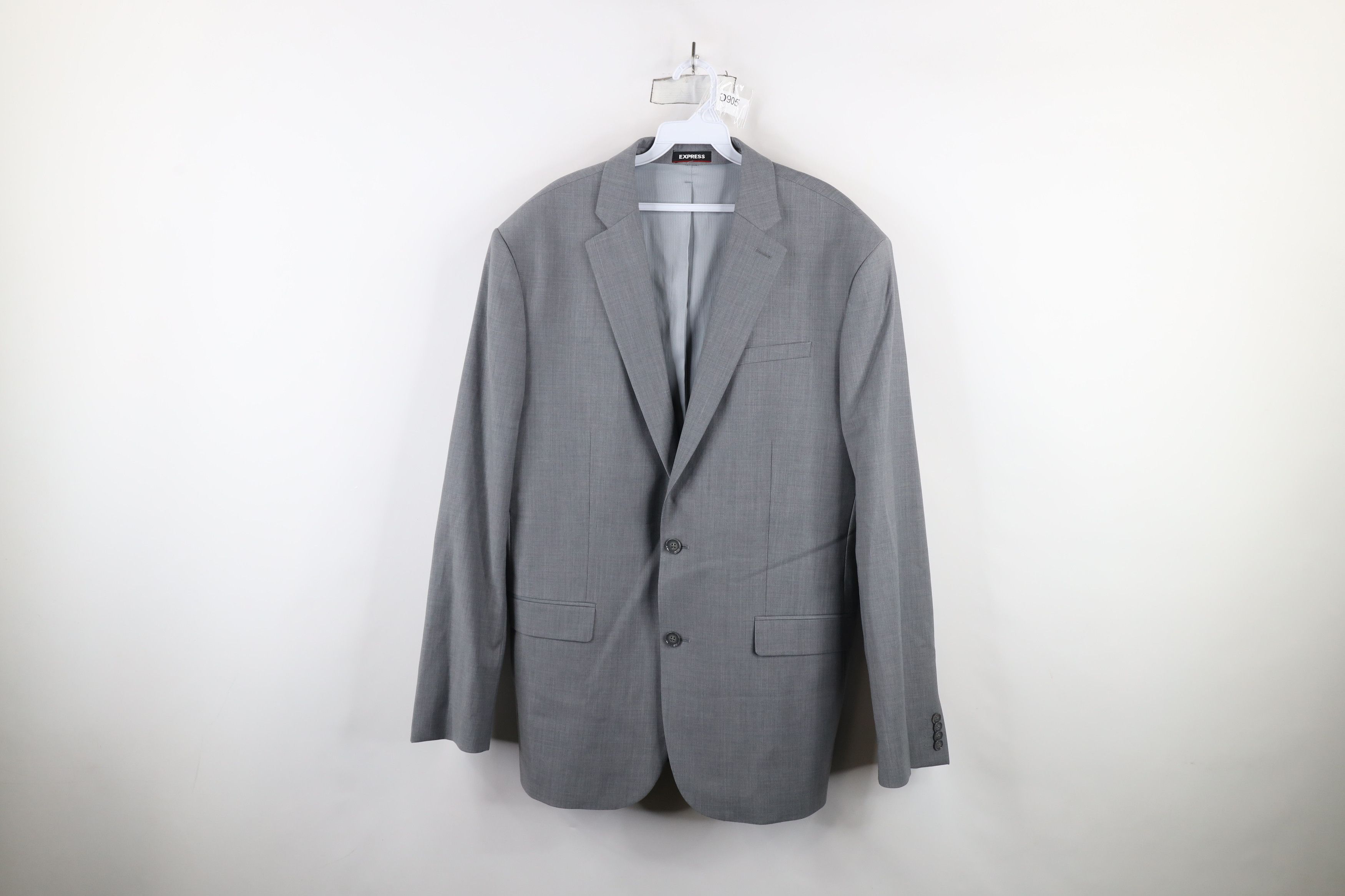 Express × Vintage Express Stretch+ Chambray 2 Button Suit Coat Jacket Gray Size US XXL / EU 58 / 5 - 1 Thumbnail