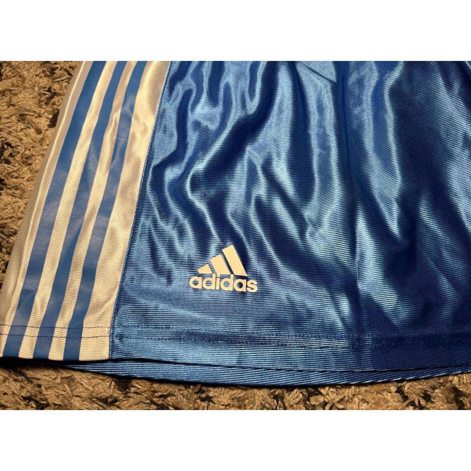 Adidas VINTAGE Adidas Boxing Shorts Mens Medium Blue White Thick Waist Trunks Size US 31 - 2 Thumbnail