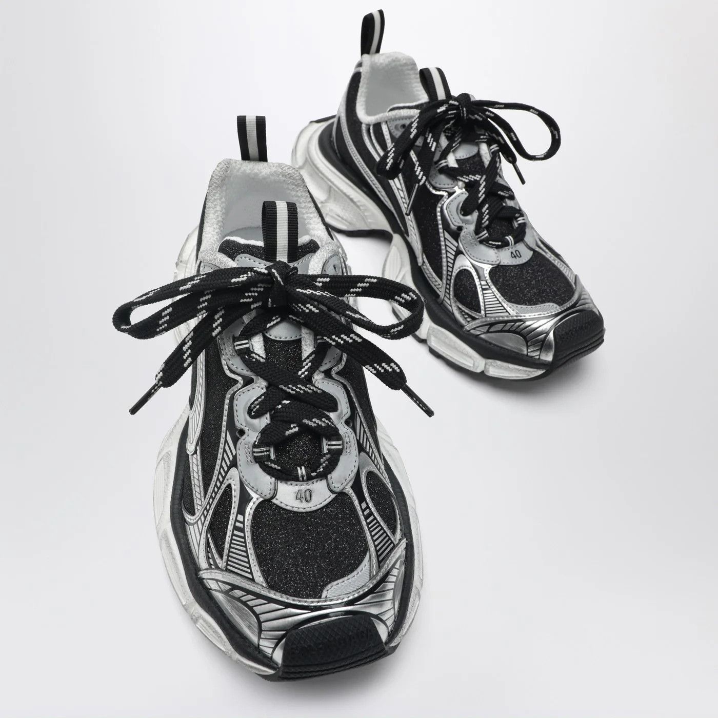 Balenciaga o1d2blof0426 3XL Sneakers in Black/Silver Size US 9 / IT 39 - 5 Thumbnail