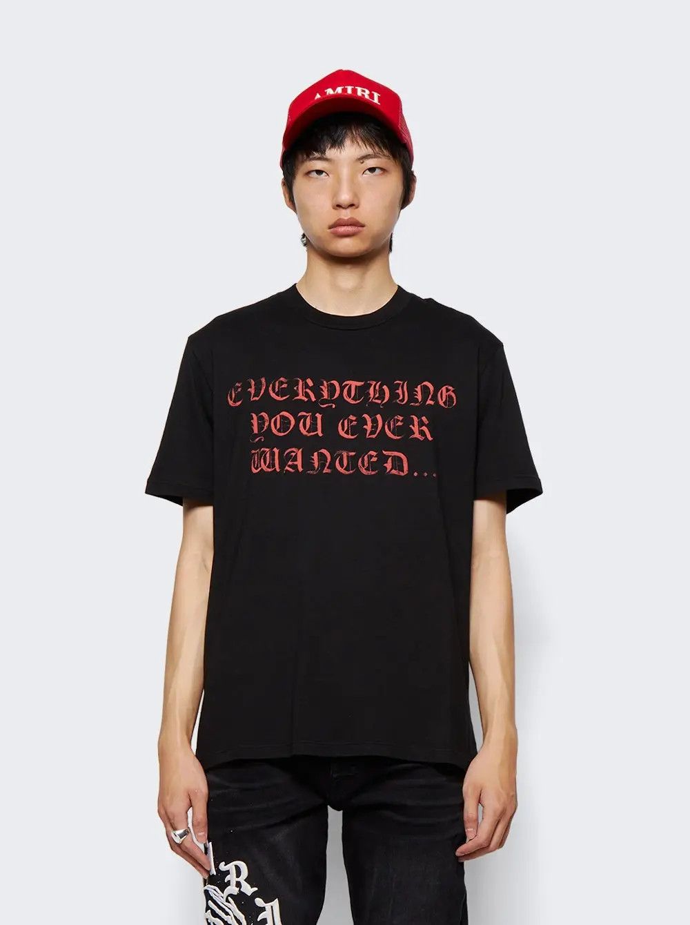 Amiri o1mle1224 Everything Short Sleeve T-Shirt in Black & Red Size US L / EU 52-54 / 3 - 3 Thumbnail