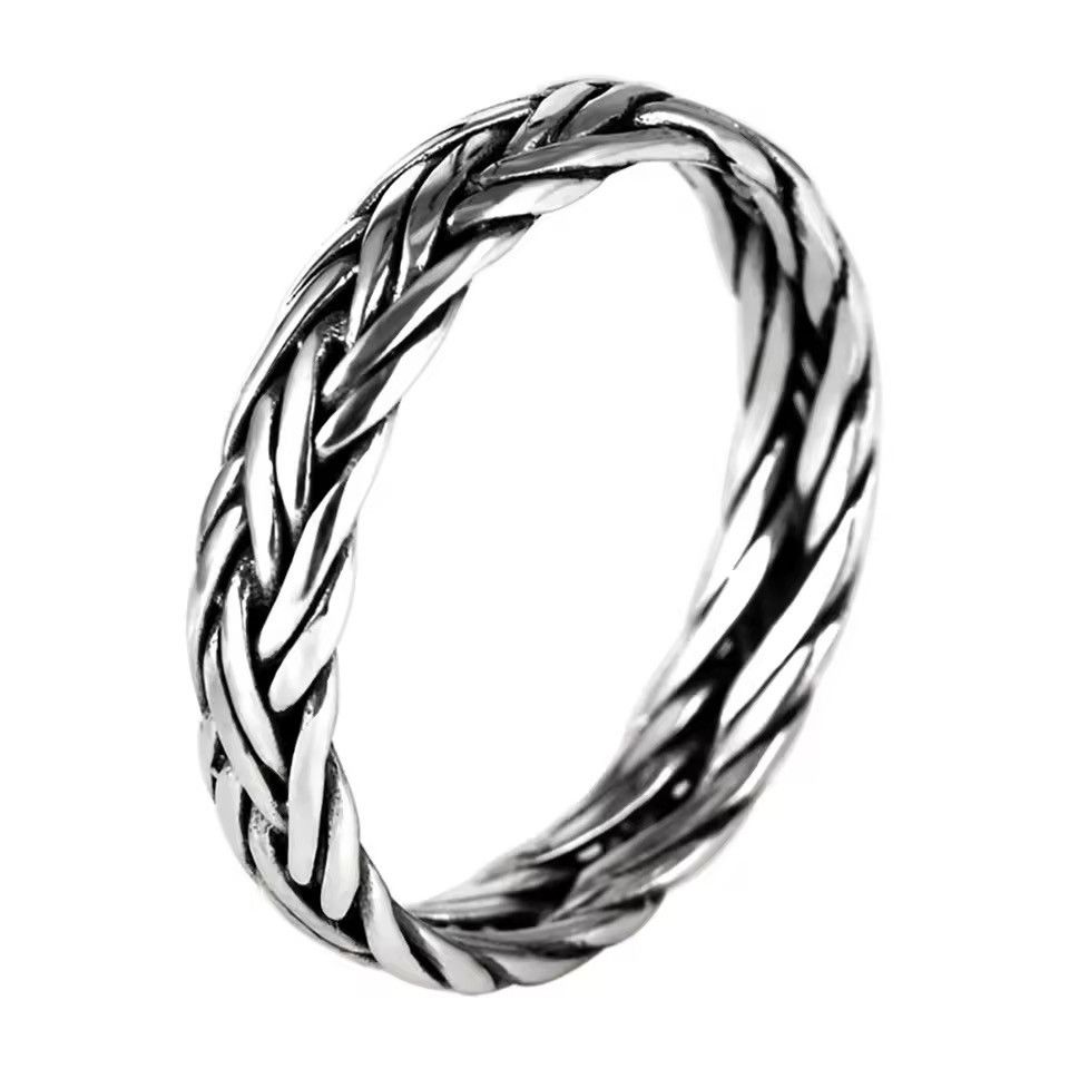 Sterling Silver 925 Sterling Silver Braided Punk Ring Size ONE SIZE - 6 Thumbnail
