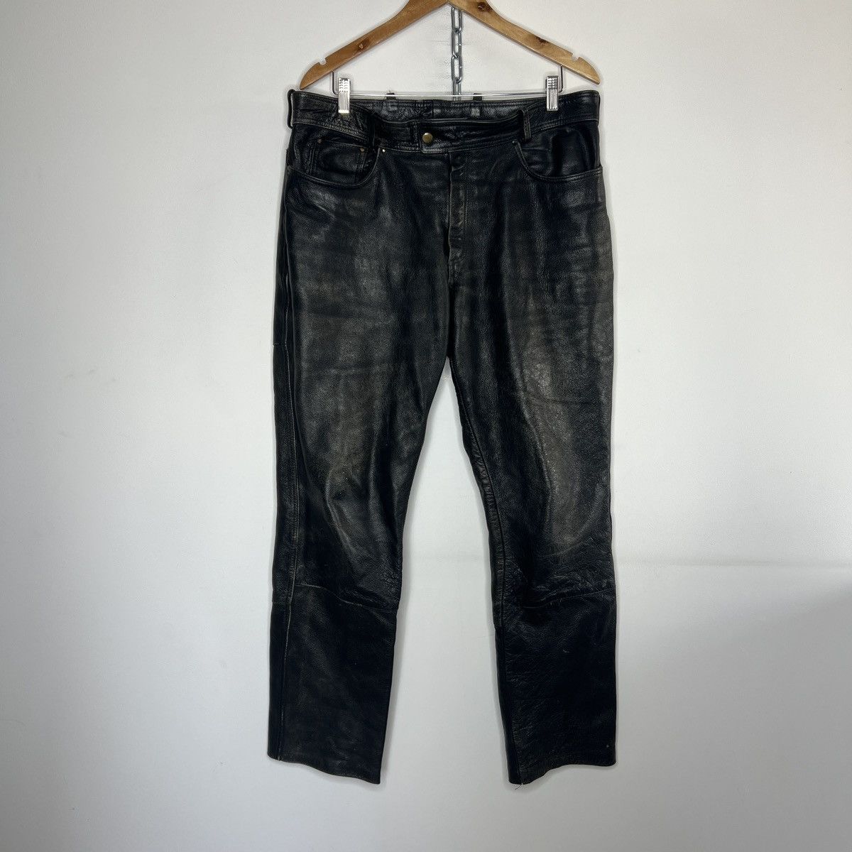 Genuine Leather × Seditionaries × Vintage Vintage LOUIS Genuine Leather Pants Trousers Rave Size US 34 / EU 50 - 1 Thumbnail